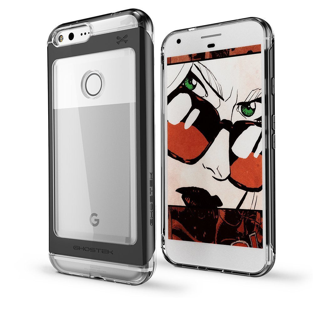 Capa Google Pixel XL, Ghostek® Cloak 2.0 preta com protetor de tela à prova de explosão | Moldura de alumínio.
