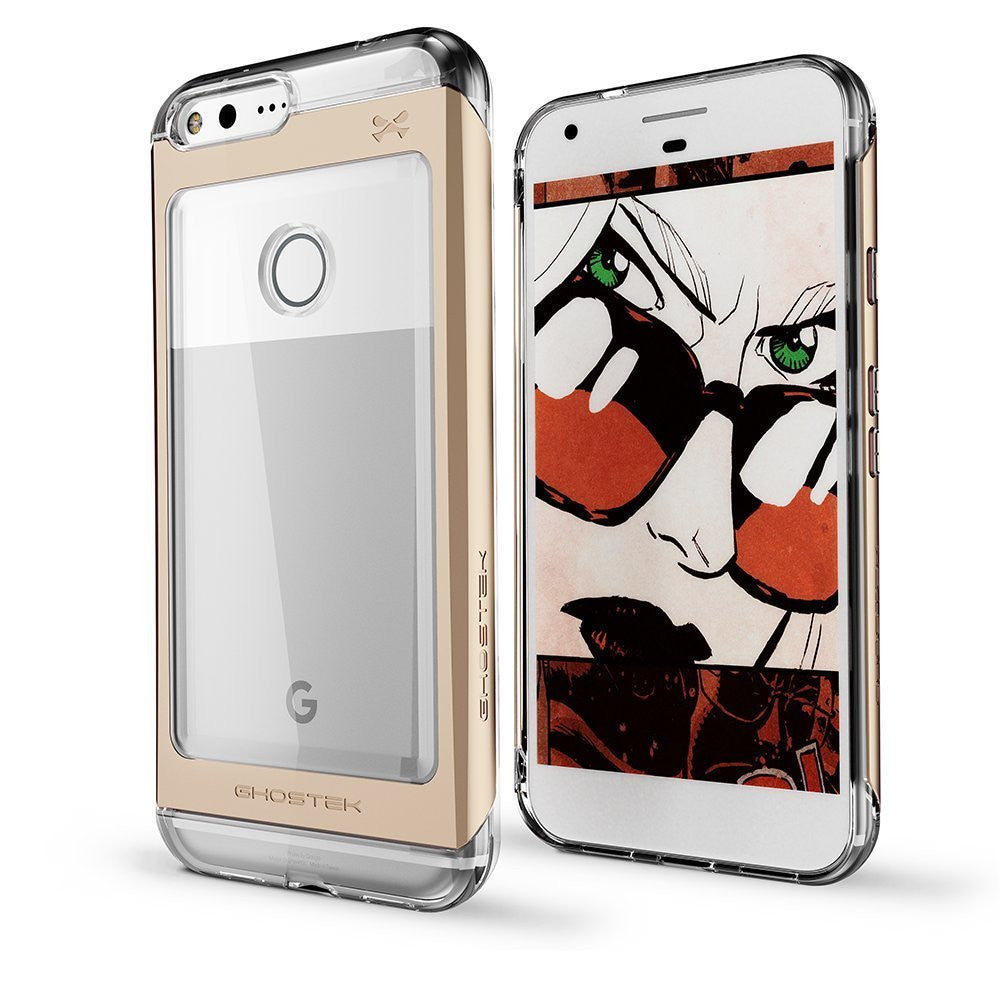 Capa Google Pixel XL, Ghostek® Cloak 2.0 Dourada com Protetor de Tela à prova de explosão | Moldura de Alumínio