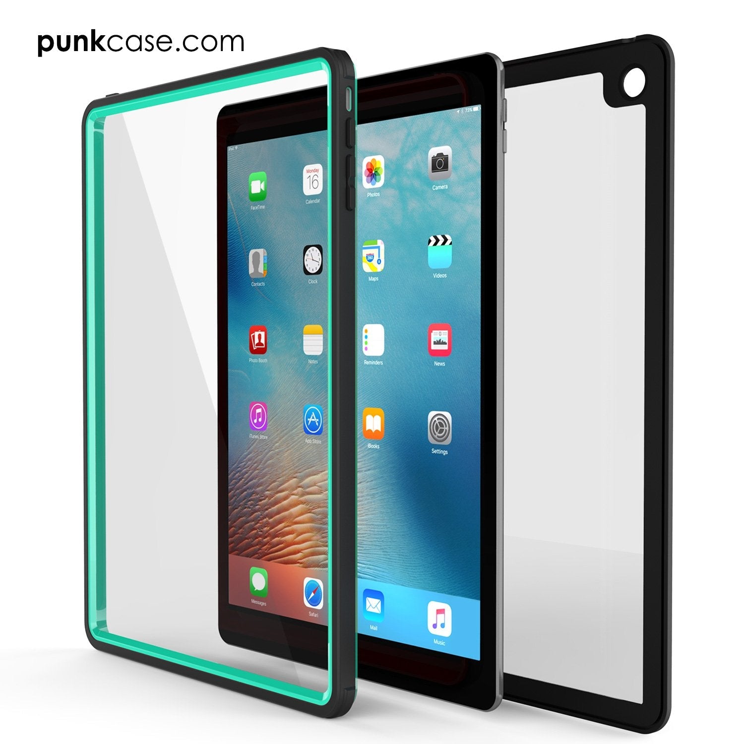 Punkcase iPad Pro 9.7 Case [CRYSTAL Series], Waterproof, Ultra-Thin Cover [Shockproof] [Dustproof] with Built-in Screen Protector [Teal] (Color in image: Light Blue)