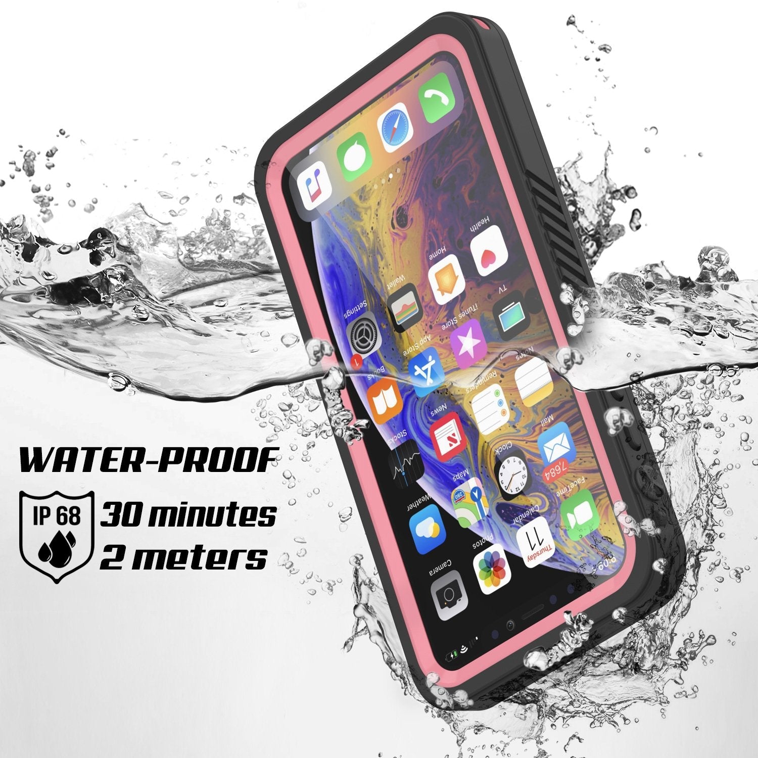 iPhone 11 Waterproof Case, Punkcase [Extreme Series] Armor Cover W/ Built In Screen Protector [Pink] (Color in image: Light Green)