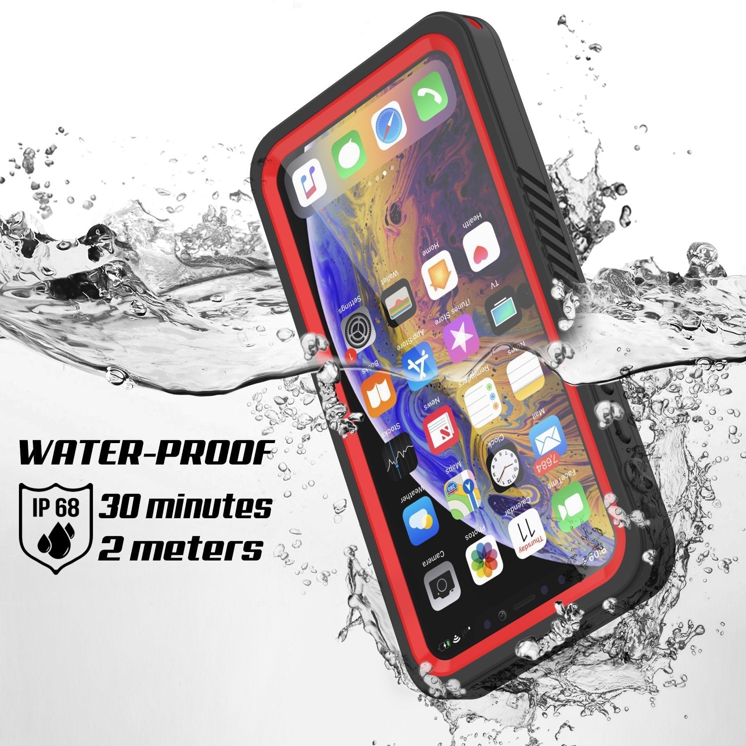 iPhone 11 Waterproof Case, Punkcase [Extreme Series] Armor Cover W/ Built In Screen Protector [Red] (Color in image: Purple)