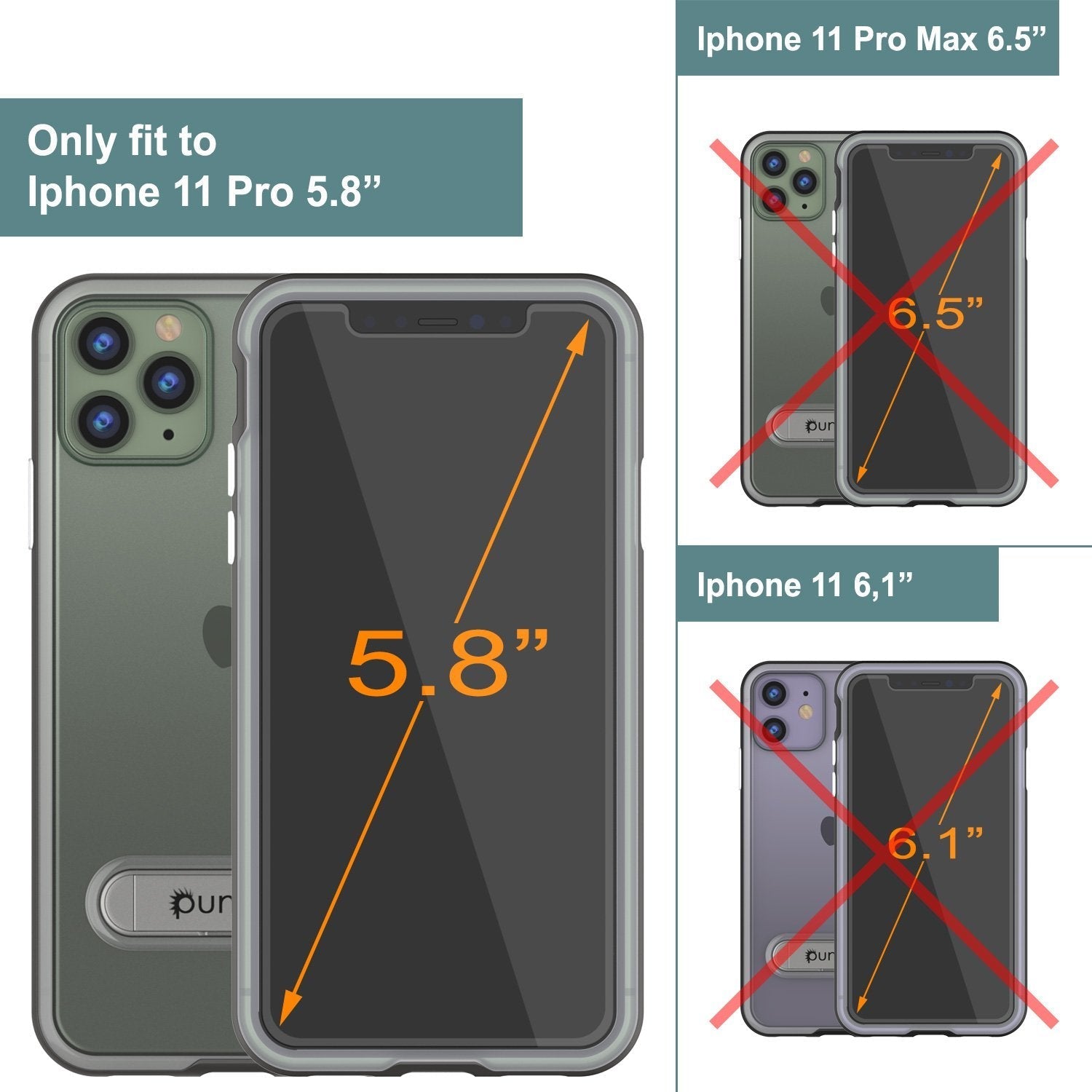 iPhone 12 Pro Case, PUNKcase [LUCID 3.0 Series] [Slim Fit] Protective Cover w/ Integrated Screen Protector [Grey] (Color in image: Teal)