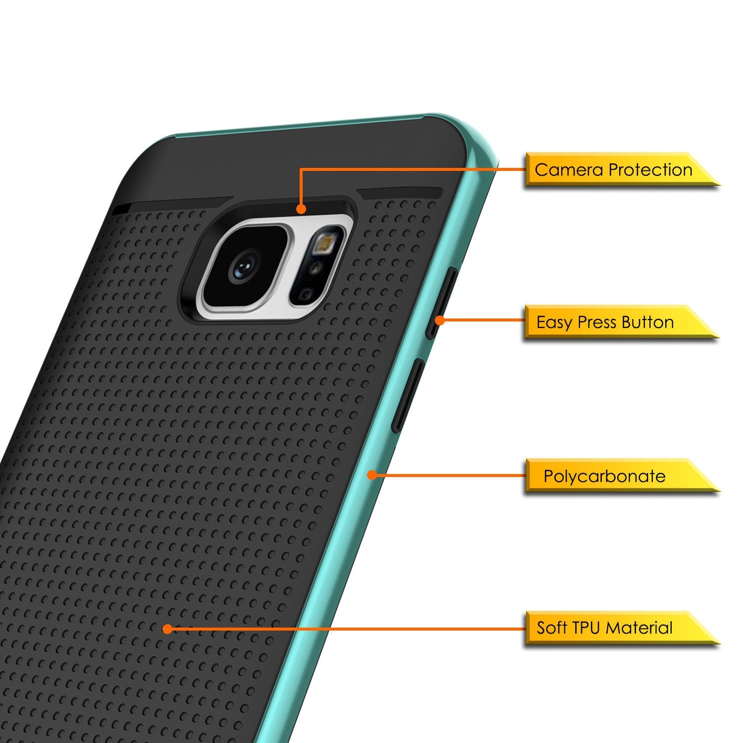 Camera Protection Easy Press Button Polycarbonate Soft TPU Material (Color in image: Grey)