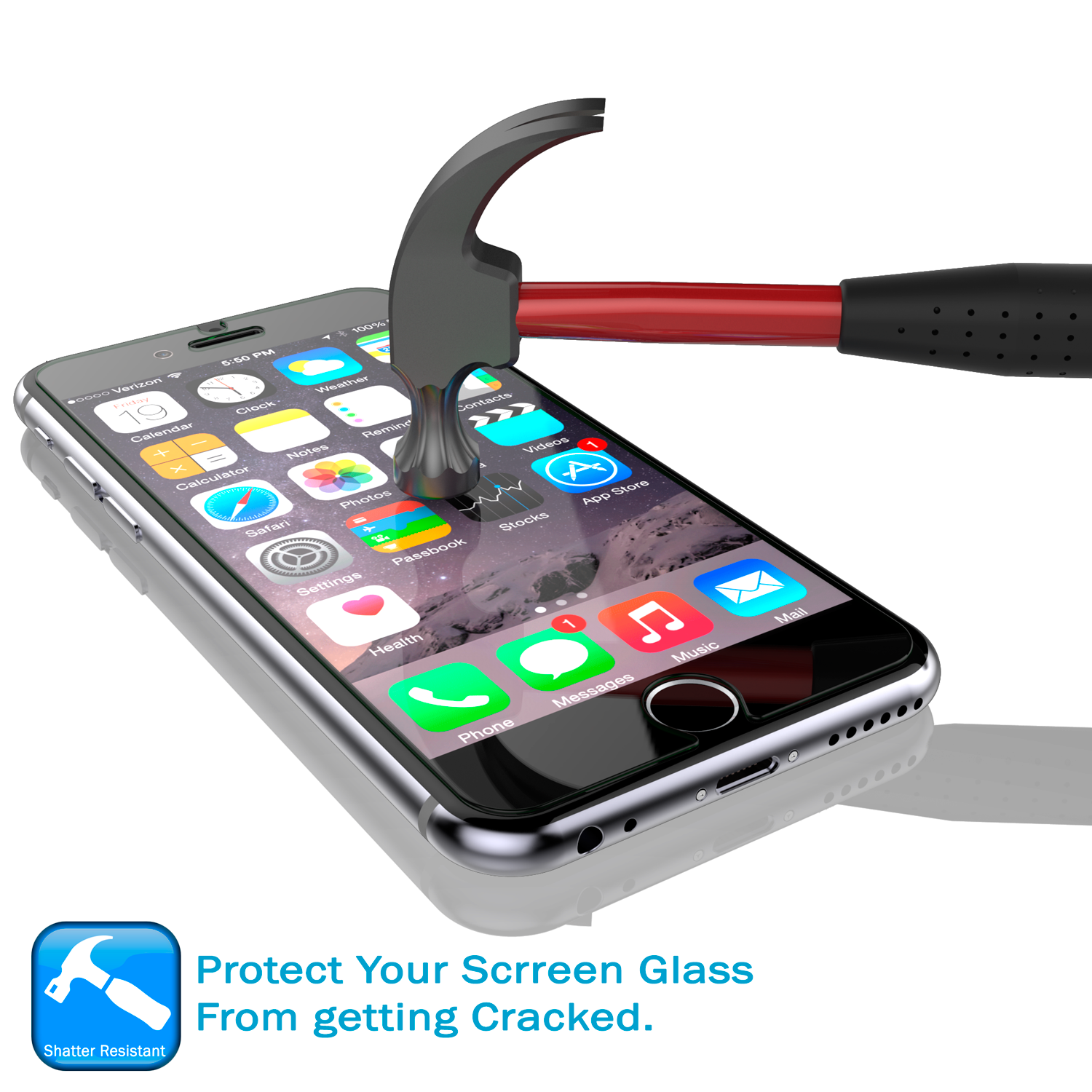 Protetor de tela em vidro temperado Punkcase Glass SHIELD para iPhone SE, com 0,33mm de espessura e dureza 9H.