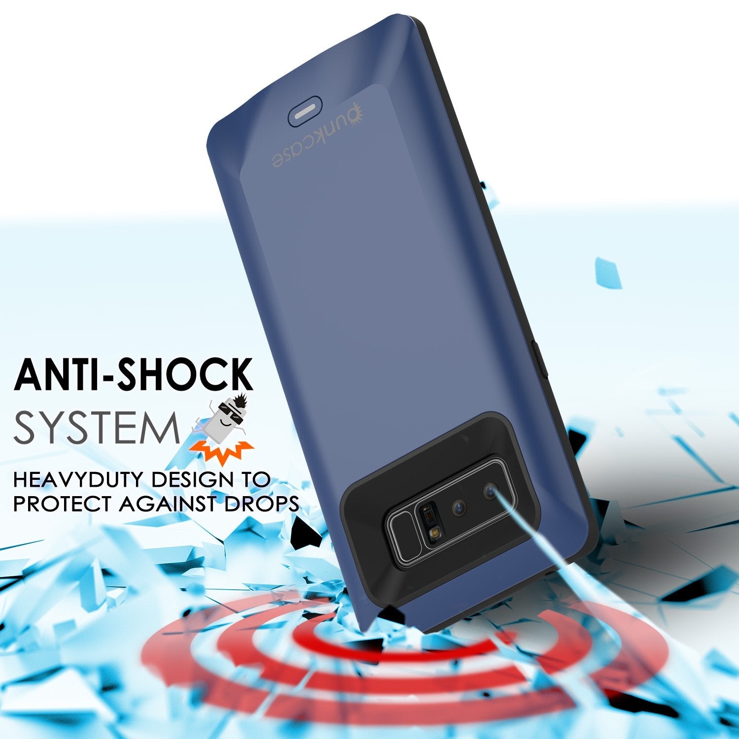 Galaxy Note 8 Battery Case, Punkcase 5000mAH Charger Case W/ Screen Protector | Integrated USB Port | IntelSwitch [Black] 