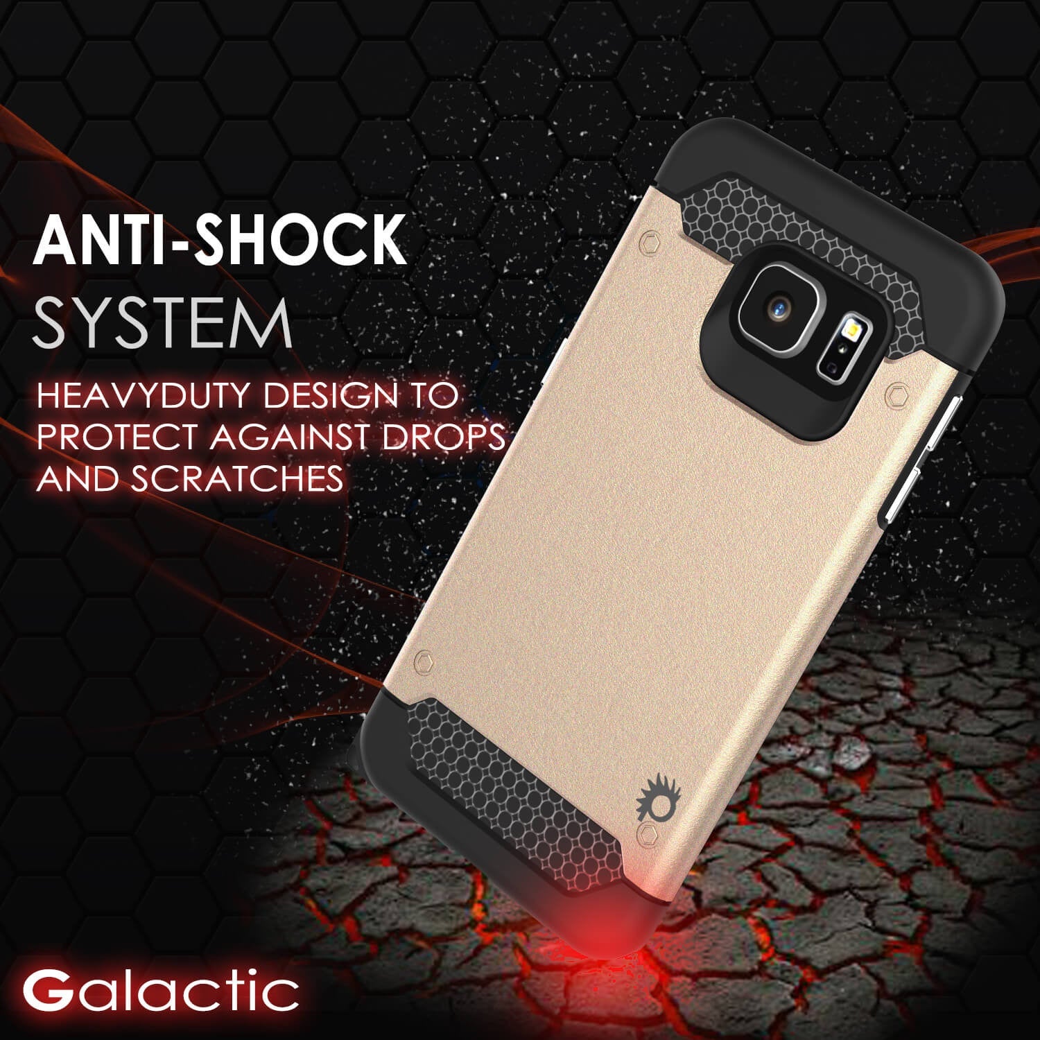 Galaxy s6 EDGE Plus Case PunkCase Galactic Gold Series Slim Armor Soft Cover w/ Screen Protector (Color in image: silver)