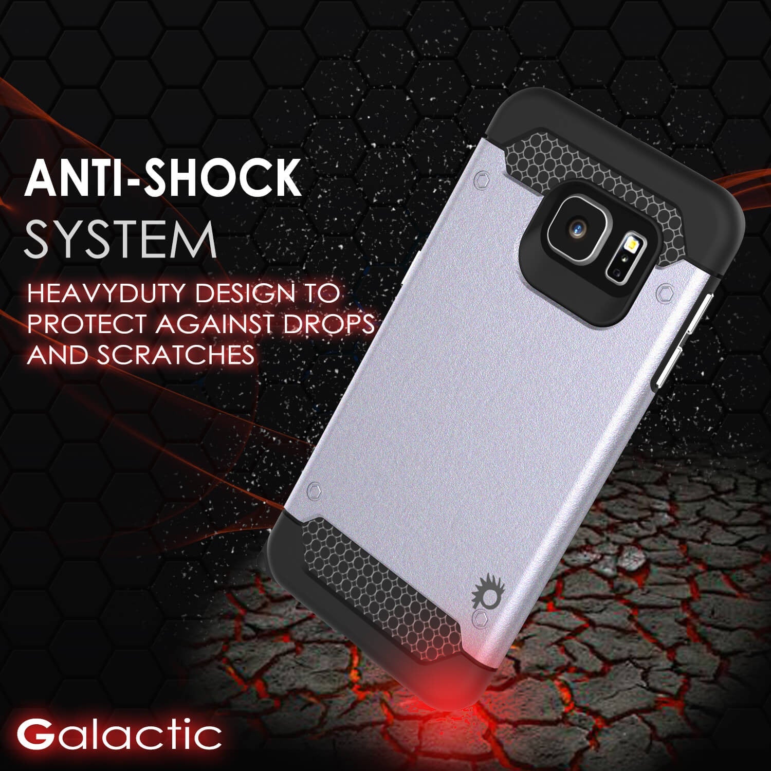 Galaxy s6 EDGE Plus Case PunkCase Galactic SIlver Series Slim Armor Soft Cover w/ Screen Protector (Color in image: gold)