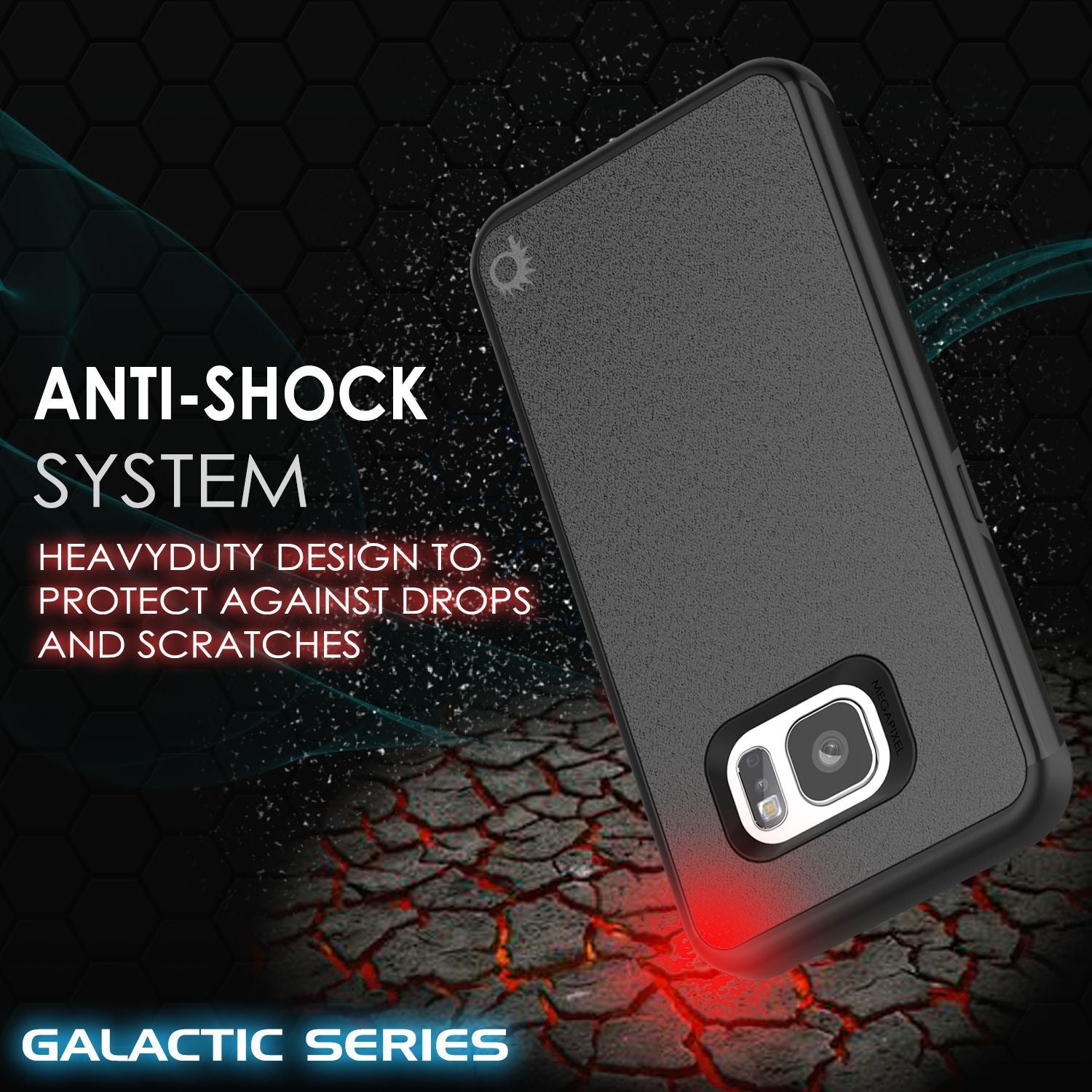 Galaxy s7 Case PunkCase Galactic Black Series Slim Armor Soft Cover Case w/ Tempered Glass (Color in image: rose gold)