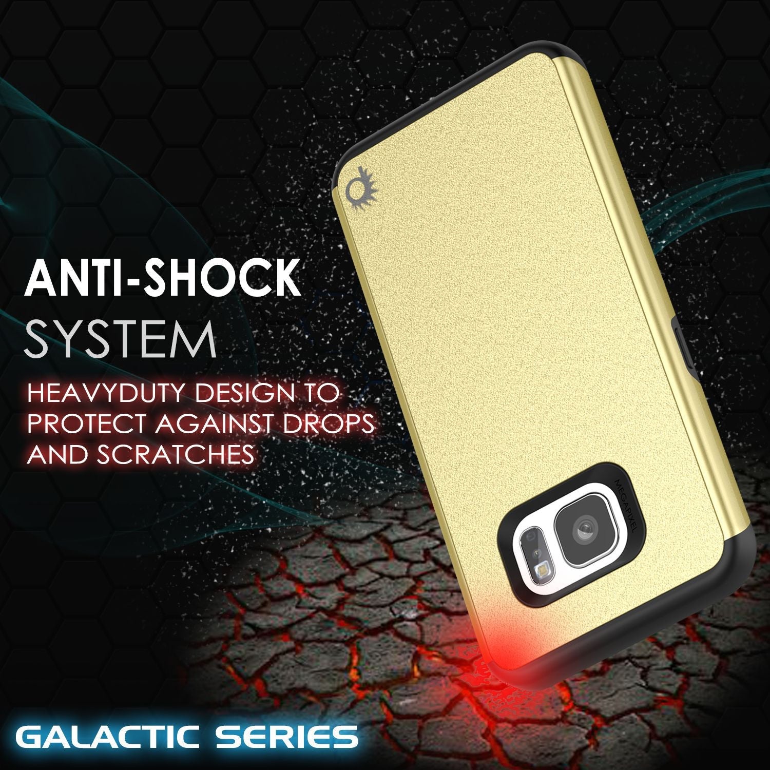 Galaxy s7 Case PunkCase Galactic Gold Series Slim Armor Soft Cover Case w/ Tempered Glass (Color in image: rose gold)
