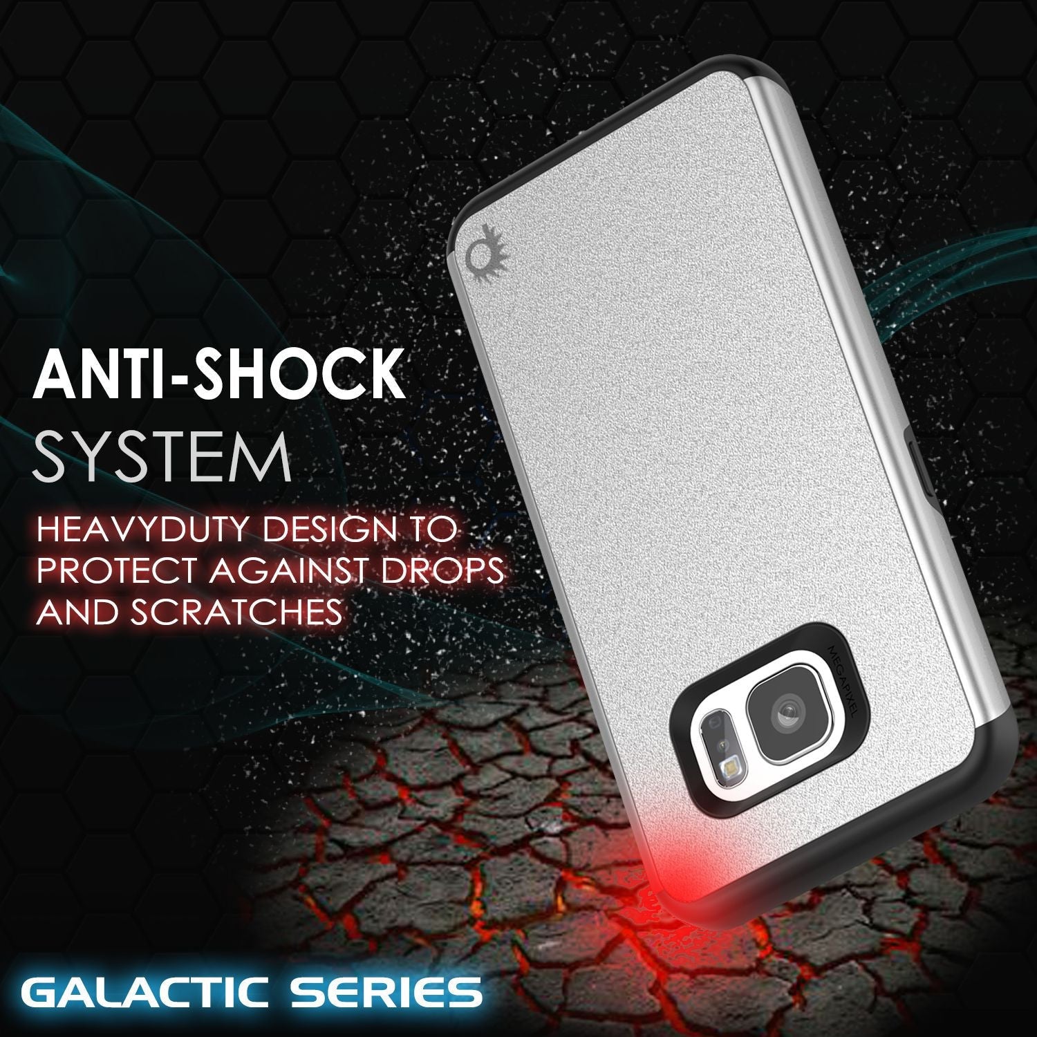 Galaxy s7 Case PunkCase Galactic Silver Slim Protective Armor Soft Cover Case w/ Tempered Glass (Color in image: gold)