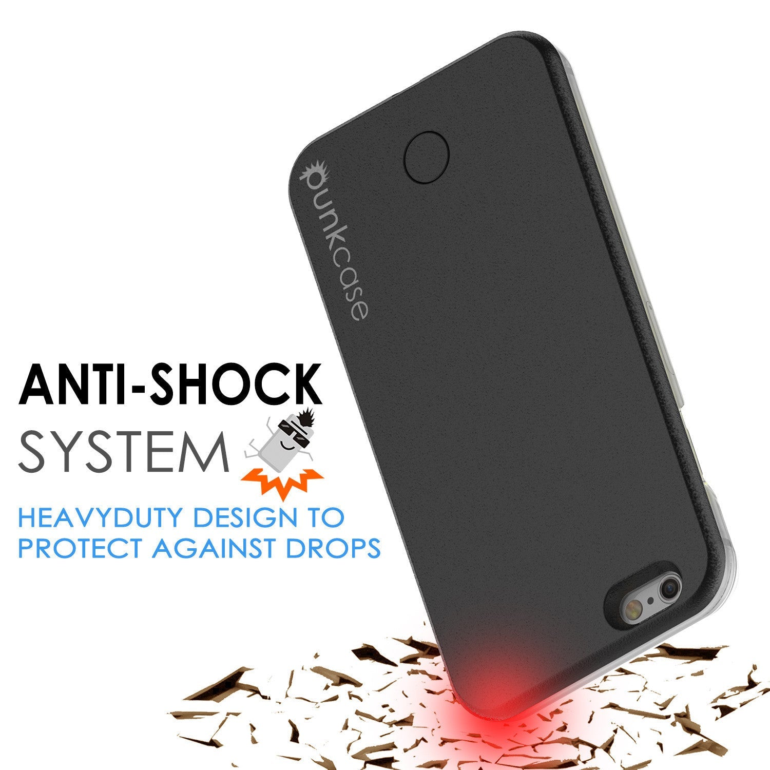 iPhone 6/6S Punkcase LED Light Case Light Illuminated Case, Black for Apple W/  Battery Power Bank (Color in image: rose gold)