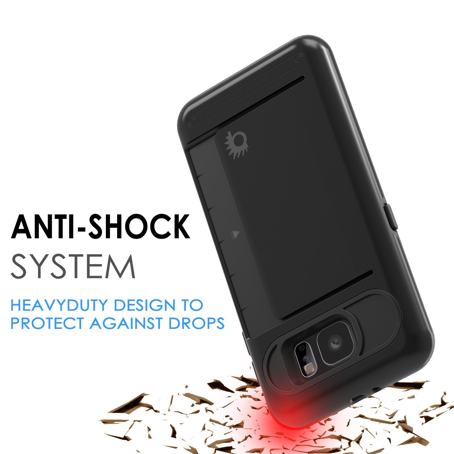Galaxy s6 Case PunkCase CLUTCH Black Series Slim Armor Soft Cover Case w/ Tempered Glass (Color in image: Silver)