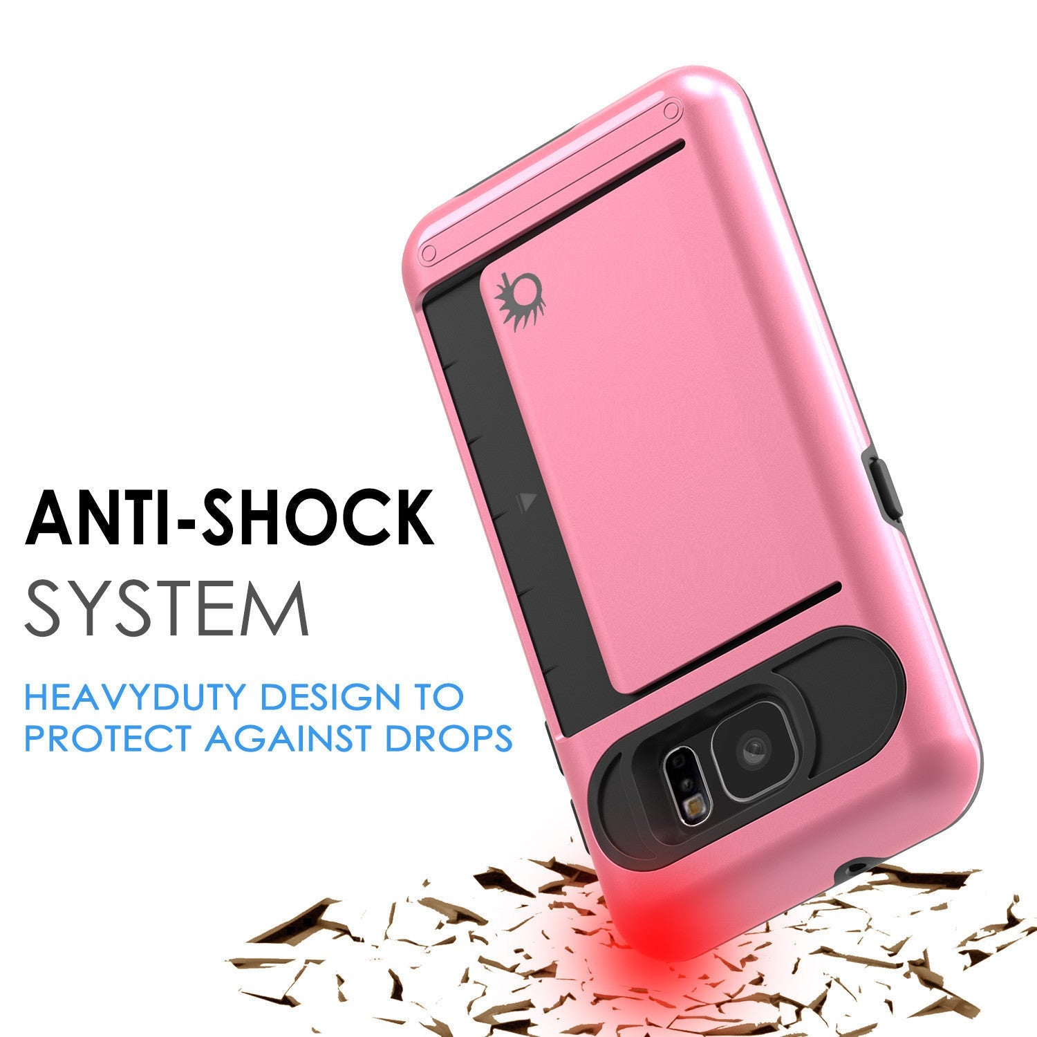 Galaxy S7 EDGE Case PunkCase CLUTCH Pink Series Slim Armor Soft Cover Case w/ Screen Protector (Color in image: White)