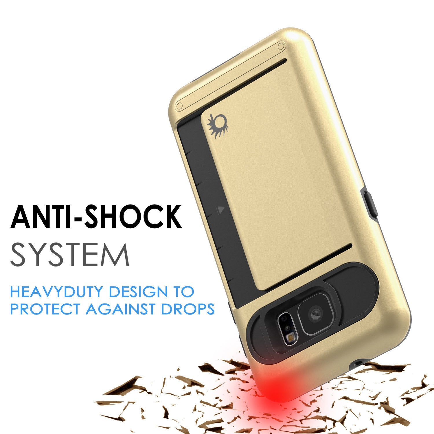 Galaxy s7 Case PunkCase CLUTCH Gold Series Slim Armor Soft Cover Case w/ Tempered Glass (Color in image: Silver)
