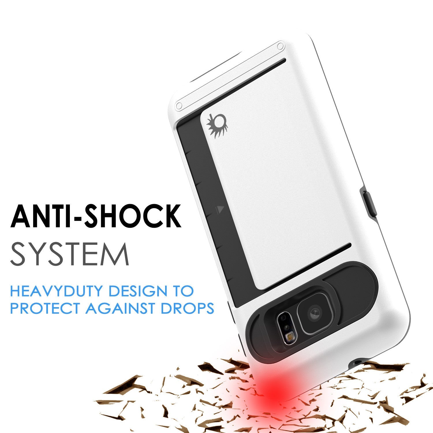 Galaxy s7 Case PunkCase CLUTCH White Series Slim Armor Soft Cover Case w/ Tempered Glass (Color in image: Gold)
