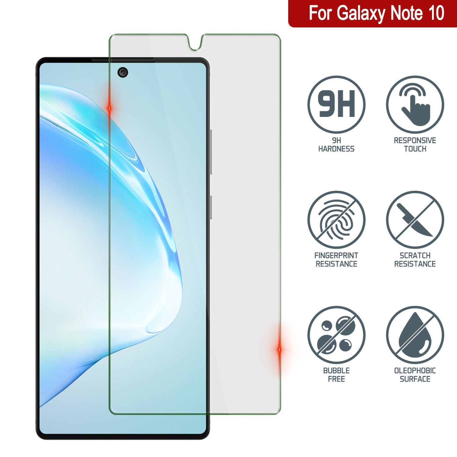 Protetor de vidro temperado Clear Punkcase Glass SHIELD para Galaxy note 10, espessura de 0,33mm, vidro temperado 9H