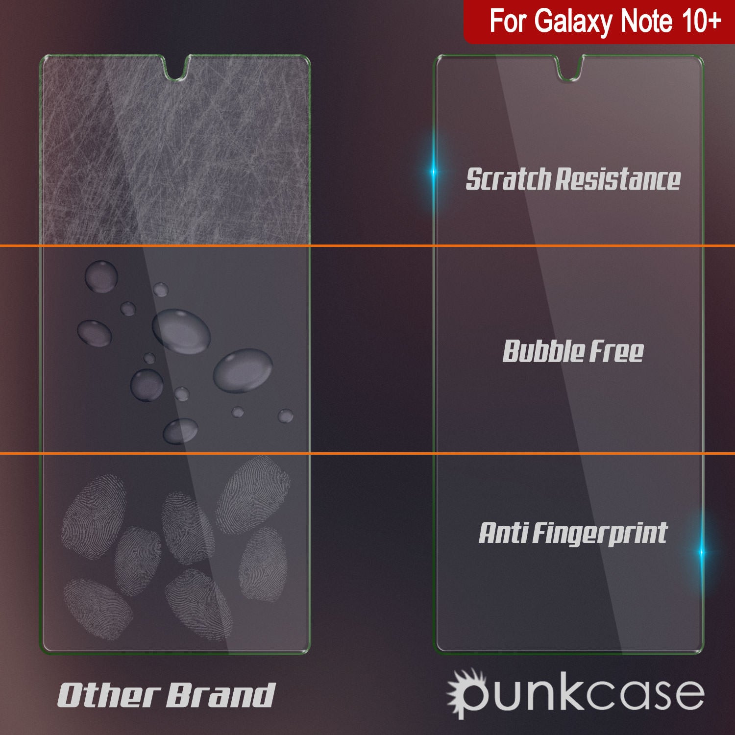 Protetor de tela de vidro temperado Clear Punkcase Glass SHIELD para Samsung Galaxy Note 10+ Plus, com 0,33mm de espessura e resistência 9H