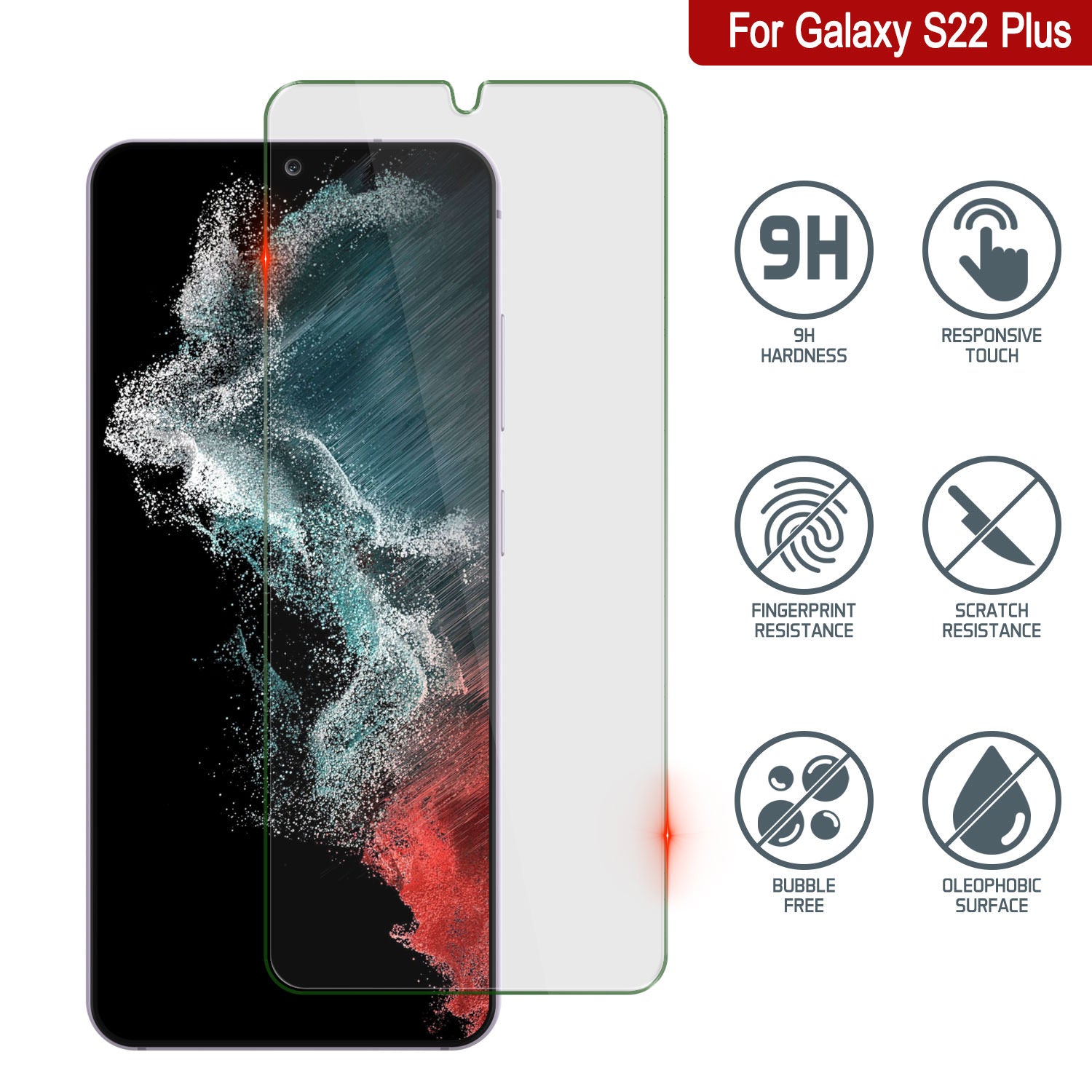 Galaxy S22+ Plus White Punkcase Glass SHIELD Tempered Glass Screen Protector 0.33mm Thick 9H Glass