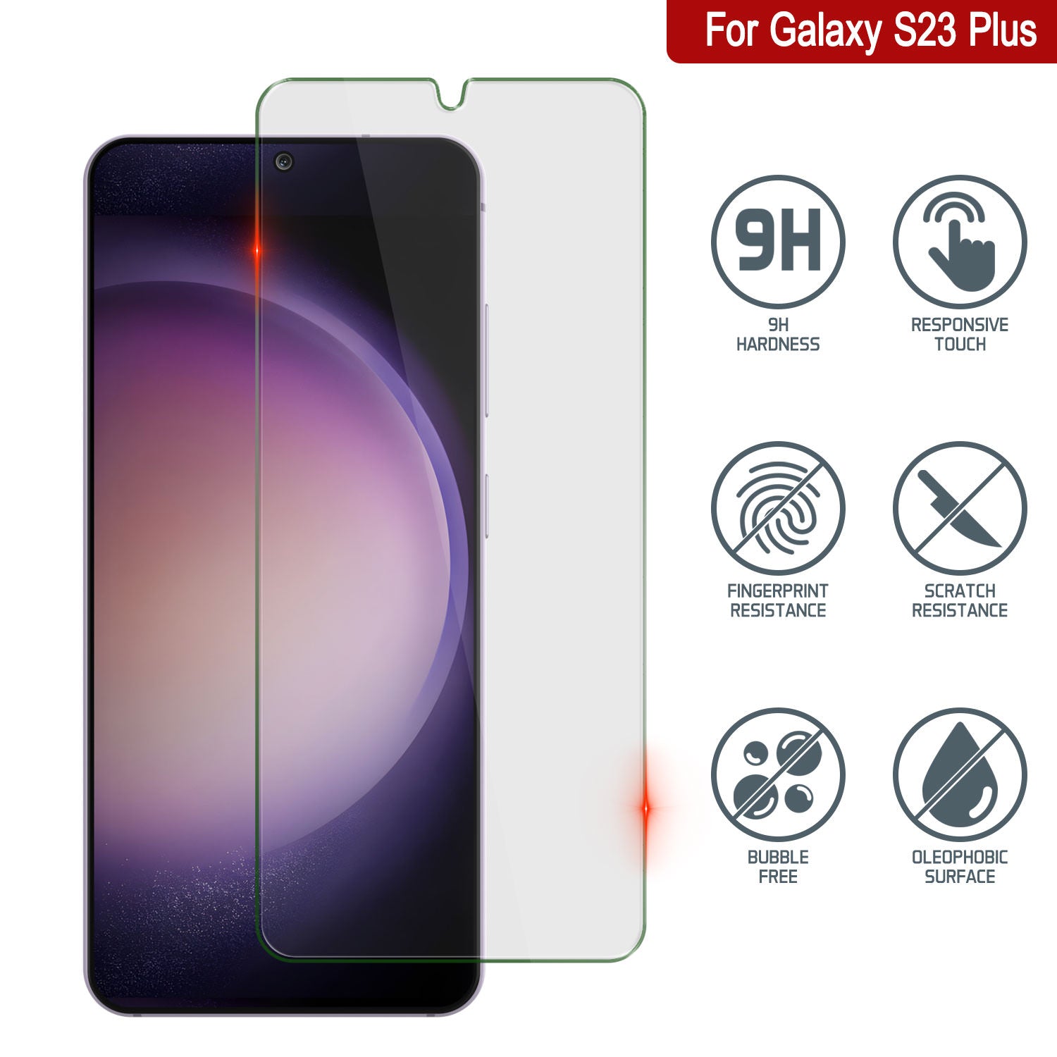 Galaxy S23+ Plus Black Punkcase Glass SHIELD Protetor de Tela de Vidro Temperado com 0,33 mm de Espessura e Vidro 9H