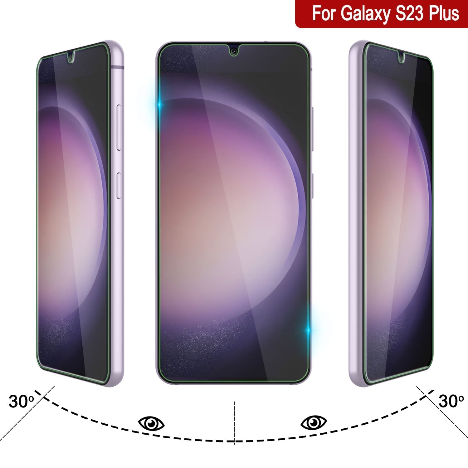 Galaxy S23+ Plus Black Punkcase Glass SHIELD Protetor de Tela de Vidro Temperado com 0,33 mm de Espessura e Vidro 9H
