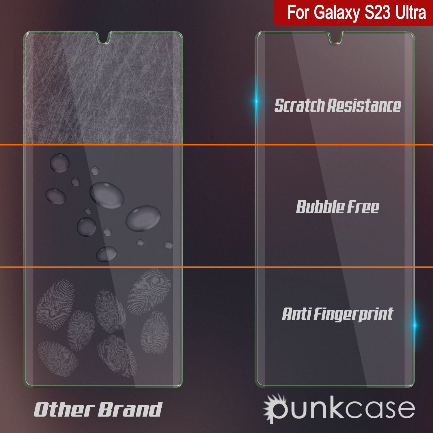 Protetor de tela de vidro temperado Clear Punkcase Glass SHIELD Ultra Clear Galaxy S23 0,33mm de espessura 9H de vidro