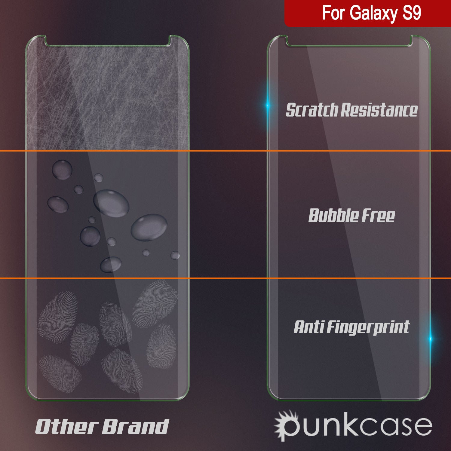 Protetor de Tela de Vidro Temperado Punkcase Galaxy S9 Clear Glass SHIELD de 0,33 mm de espessura e 9H de resistência