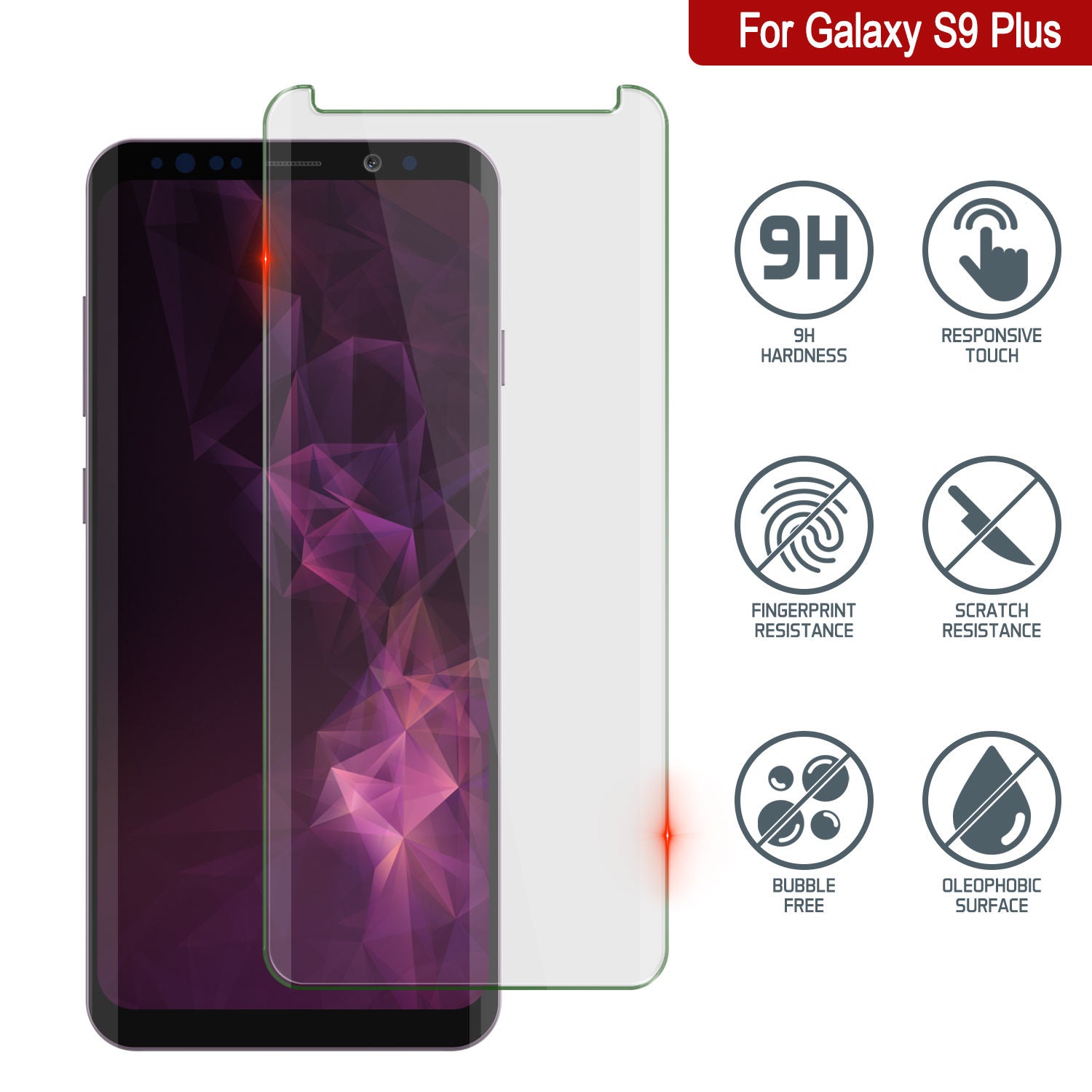 Galaxy S9+ Plus Ouro Punkcase Vidro SHIELD Protetor de Tela de Vidro Temperado 0,33mm de Espessura 9H de Vidro