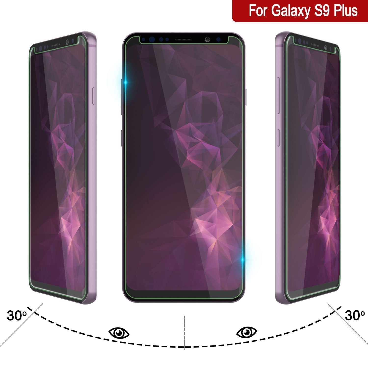 Galaxy S9+ Plus Ouro Punkcase Vidro SHIELD Protetor de Tela de Vidro Temperado 0,33mm de Espessura 9H de Vidro