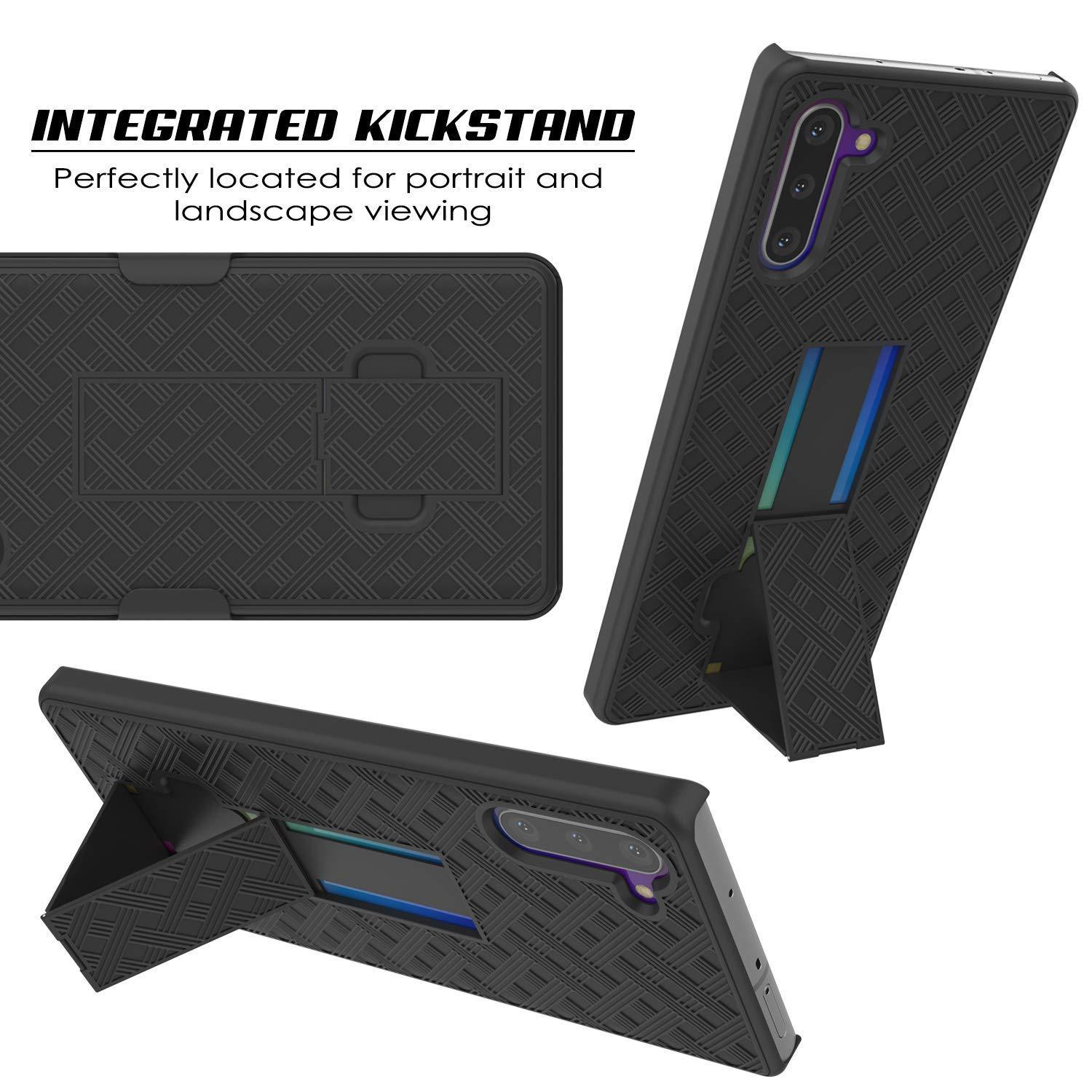 PunkCase Galaxy Note 20 Case with Screen Protector, Holster Belt Clip & Built-in Kickstand [Black] 