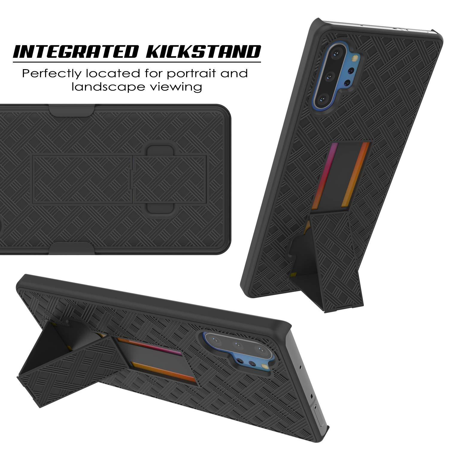 PunkCase Galaxy Note 20 Ultra Case with Screen Protector, Holster Belt Clip & Built-in Kickstand [Black] 