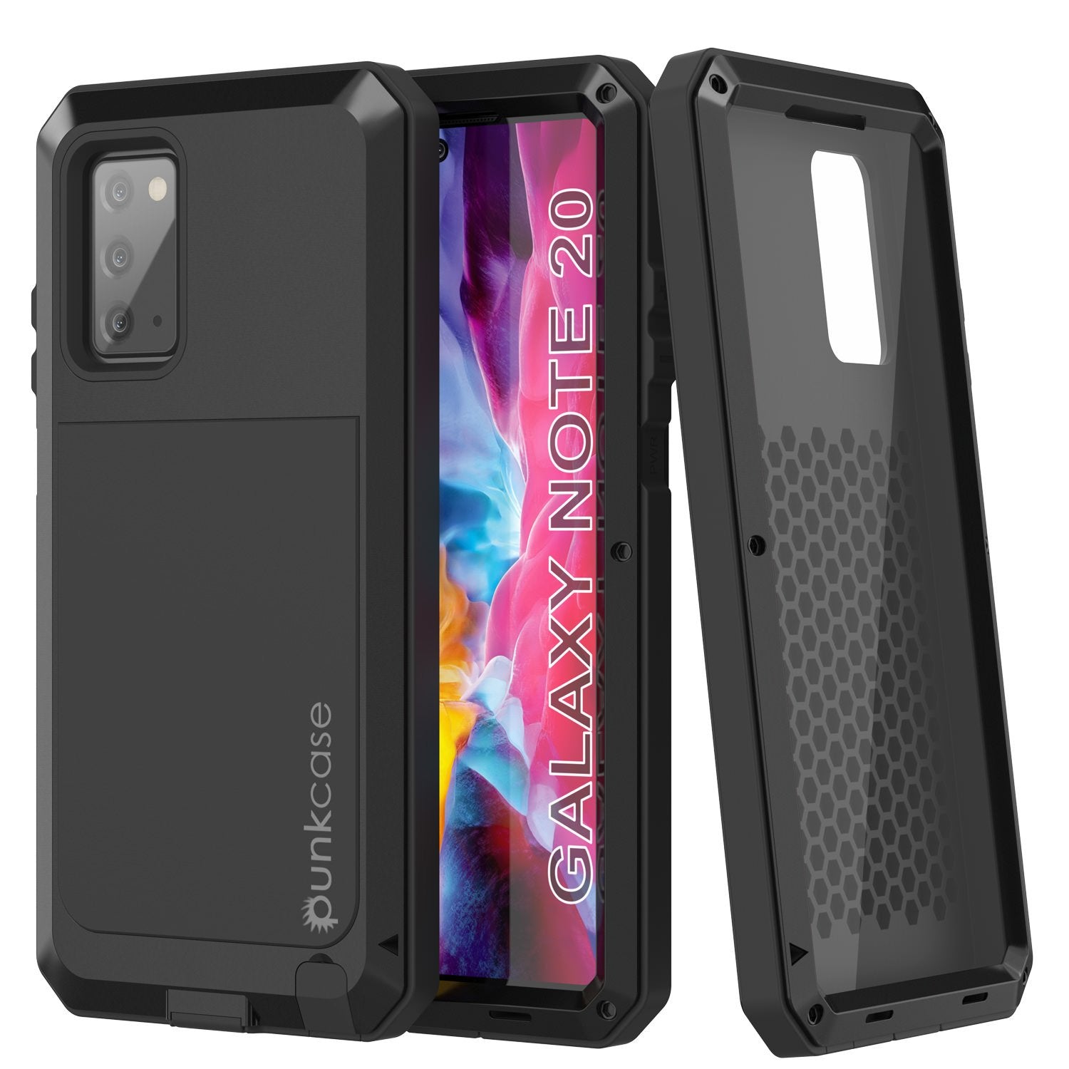 Capa Galaxy Note 20 Ultra, capa de metal à prova de choque preta metálica PUNKcase Slim Metal Armor [Preto]