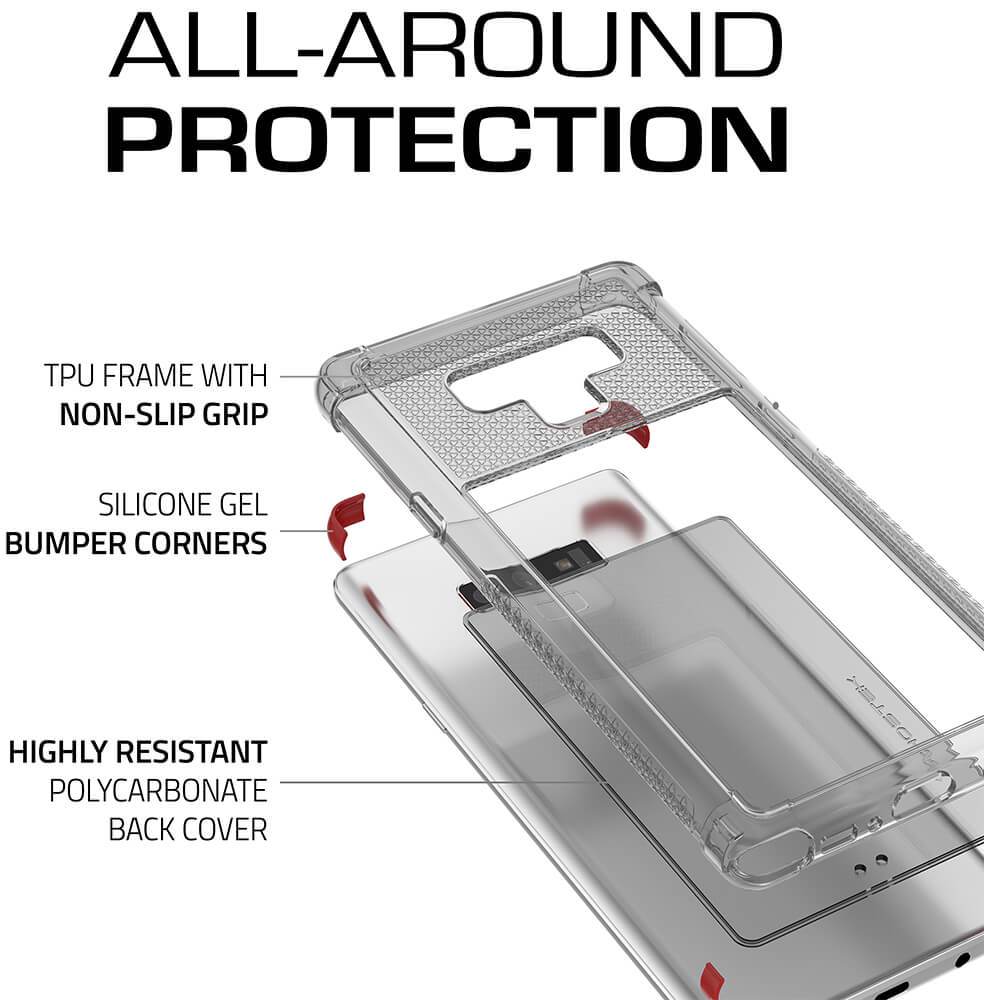 Galaxy Note 9 Case,Ghostek Covert 2 TPU Bumper Frame [Shockproof] | White 