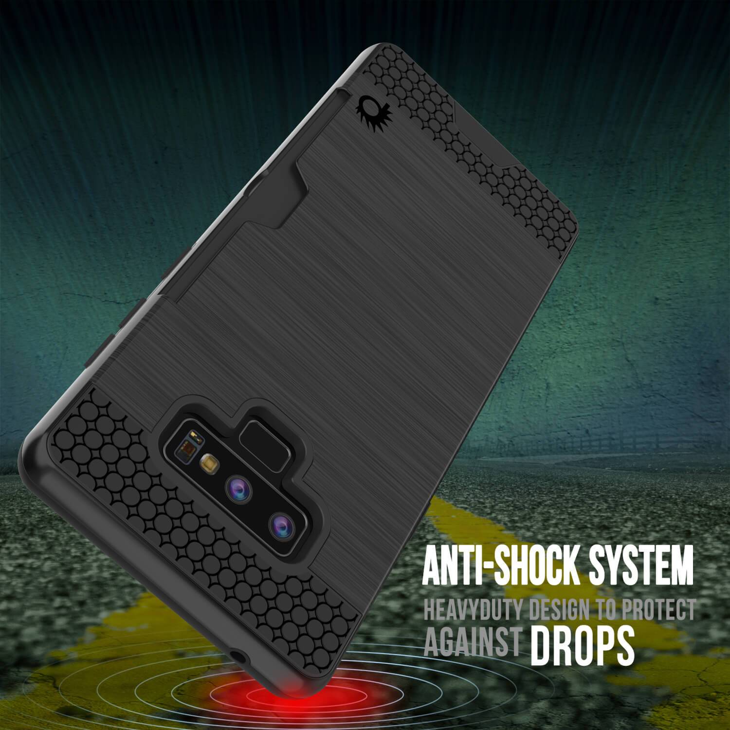Galaxy Note 9 Case, PUNKcase [SLOT Series] Slim Fit  Samsung Note 9 [Black] (Color in image: Gold)