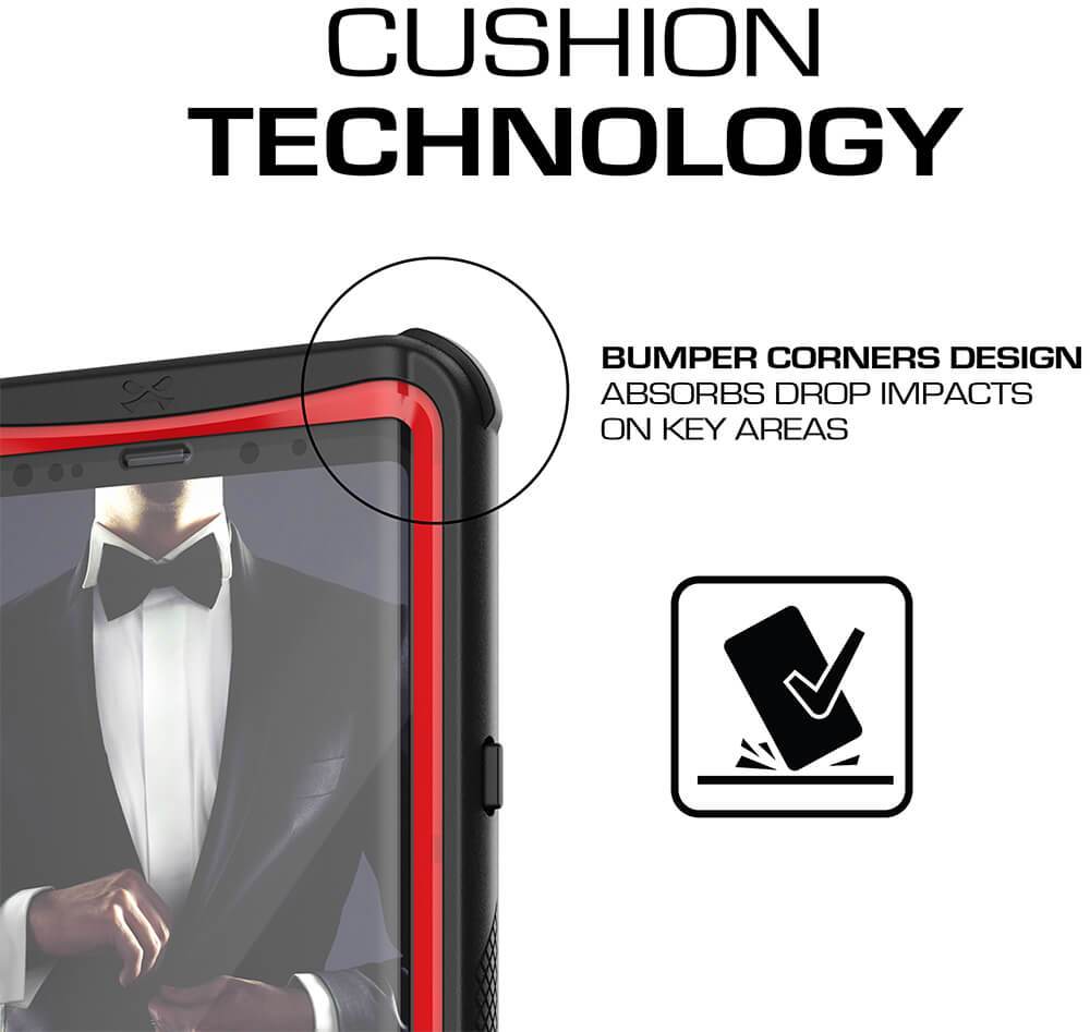 Galaxy Note 9, Ghostek Nautical Waterproof Case Full Body TPU Cover [Shockproof] | Red 