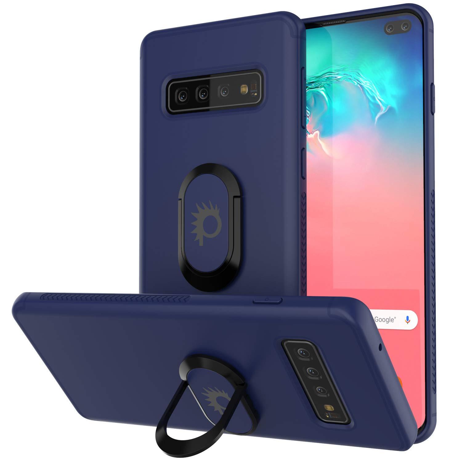 Galaxy S10+ Plus, Capa Protetora TPU Punkcase Magnetix com Suporte e Protetor de Tela [Azul]