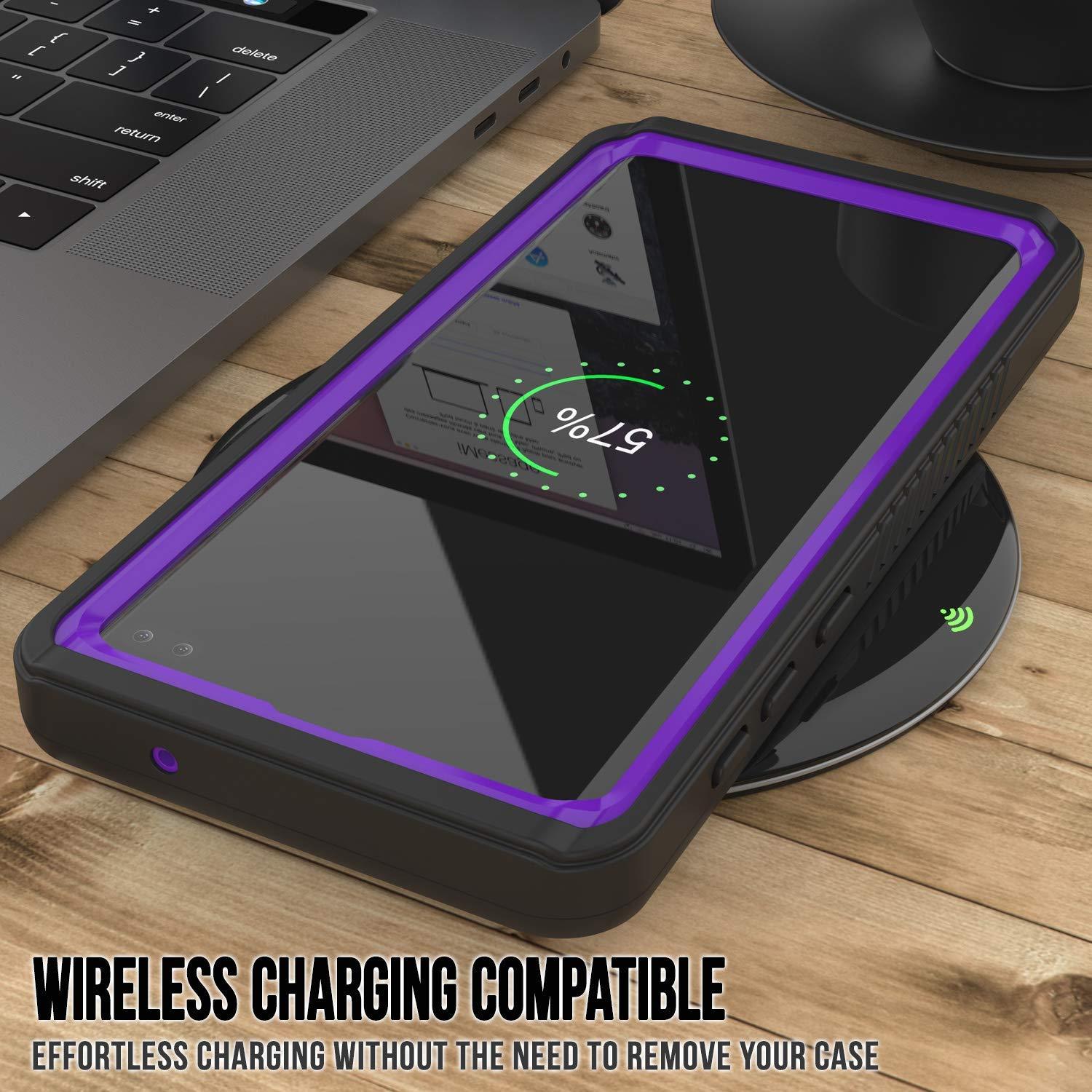 Galaxy S10e Water/Shockproof Slim Screen Protector Case [Purple] (Color in image: Pink)