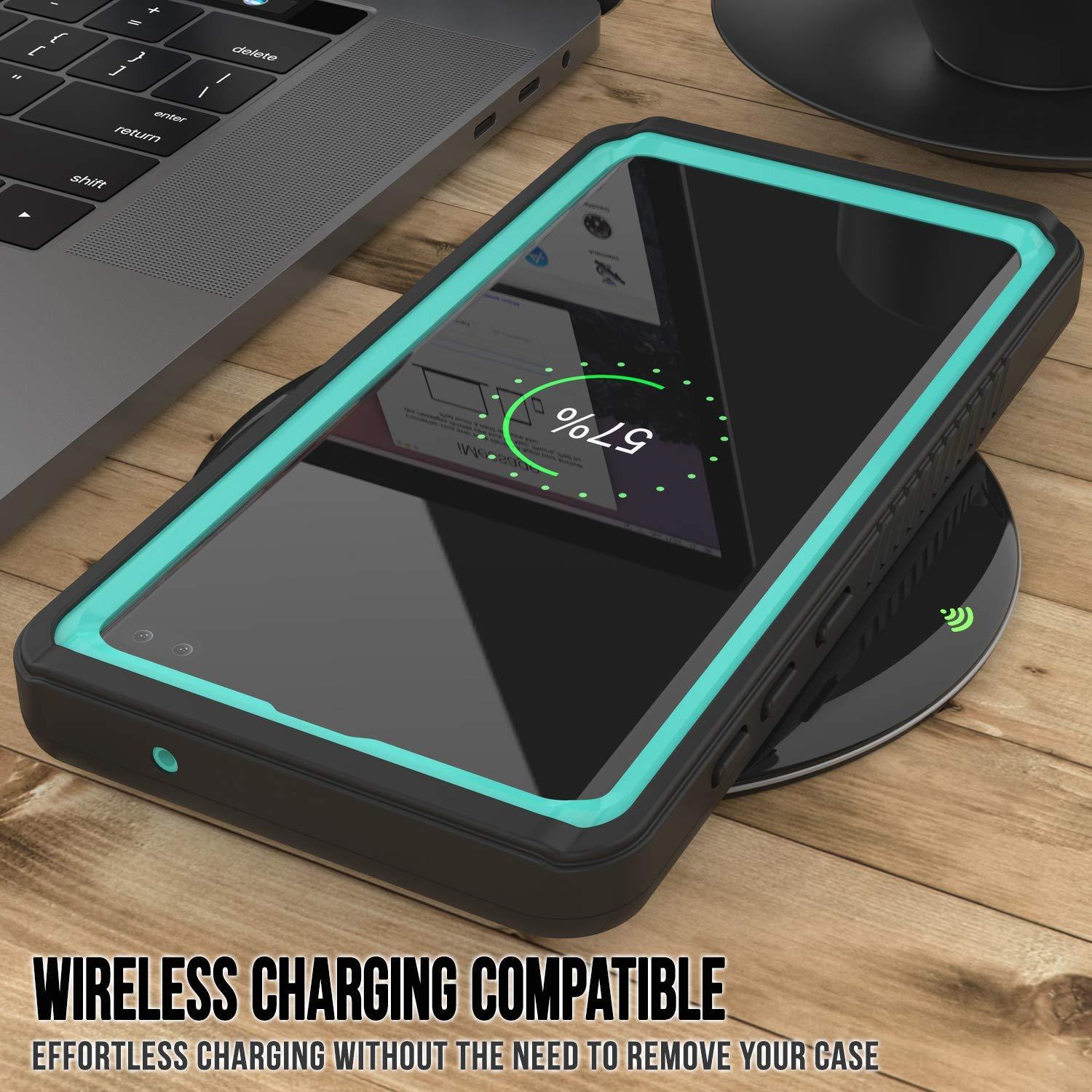 Galaxy S10e Water/Shock/Snowproof | Screen Protector Case [Teal] (Color in image: Black)