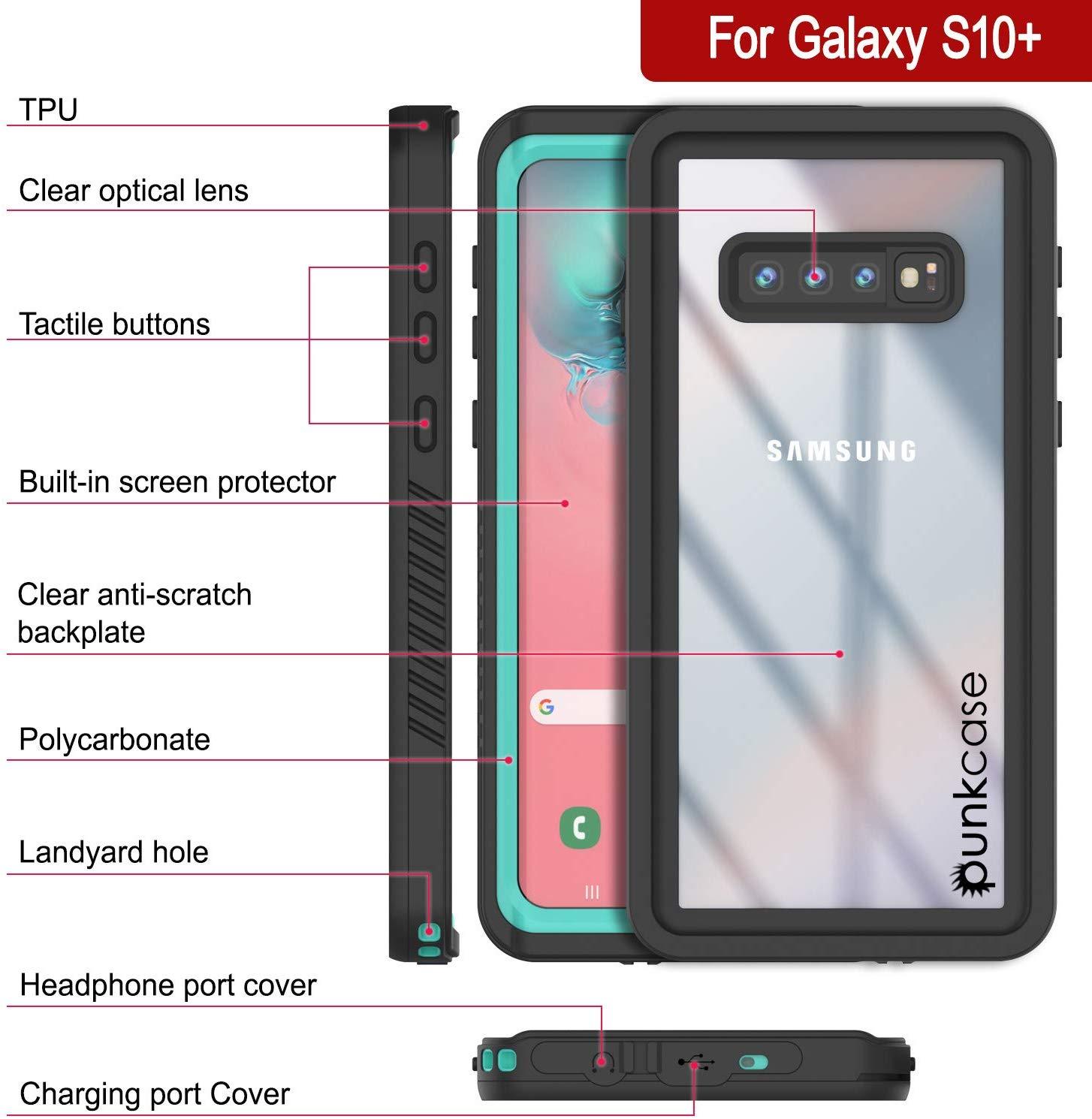 Galaxy S10e Water/Shock/Snowproof | Screen Protector Case [Teal] (Color in image: Purple)