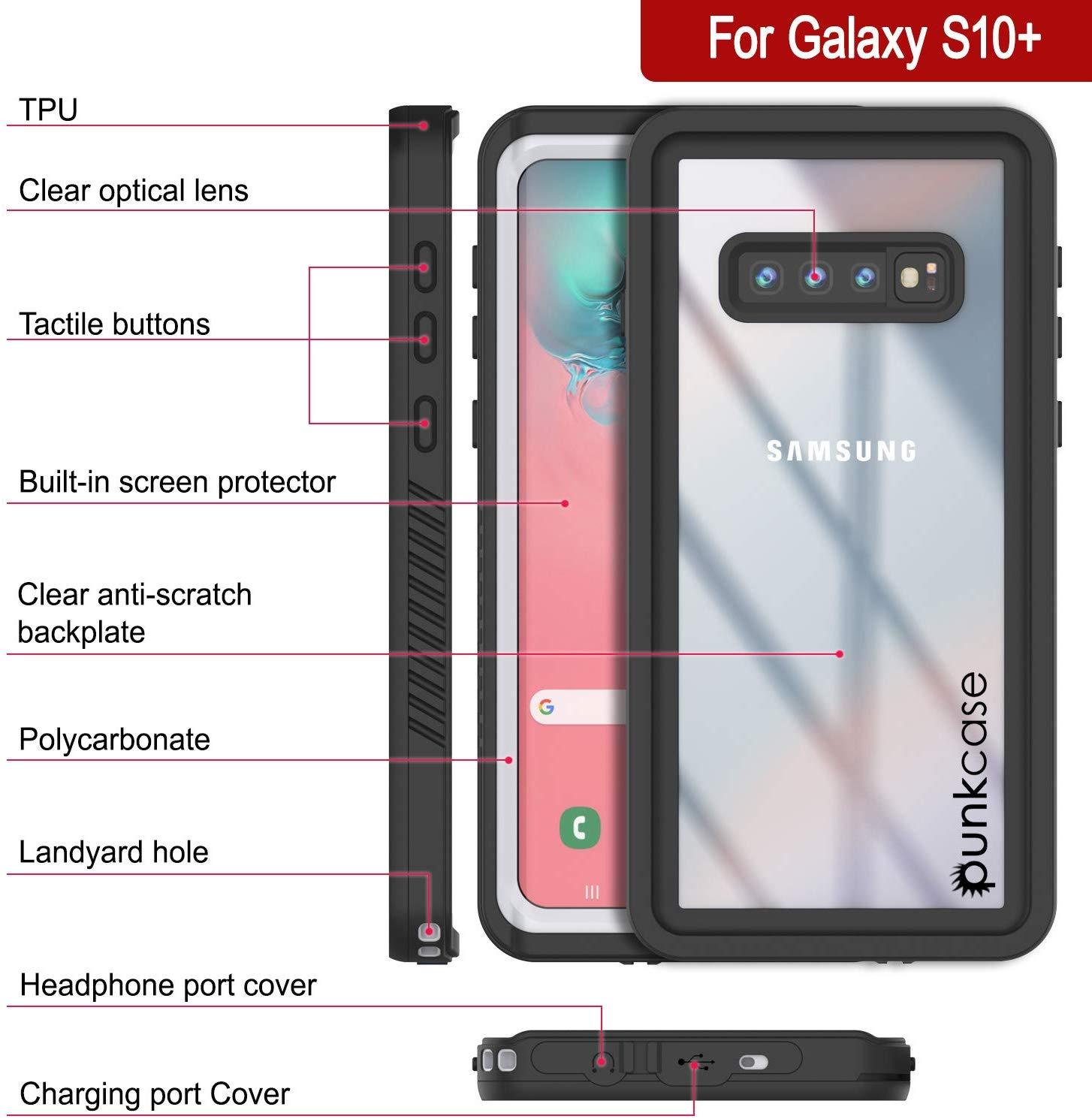 Galaxy S10e Water/Shock/Snow/dirt proof Punkcase Slim Case [White] (Color in image: Black)