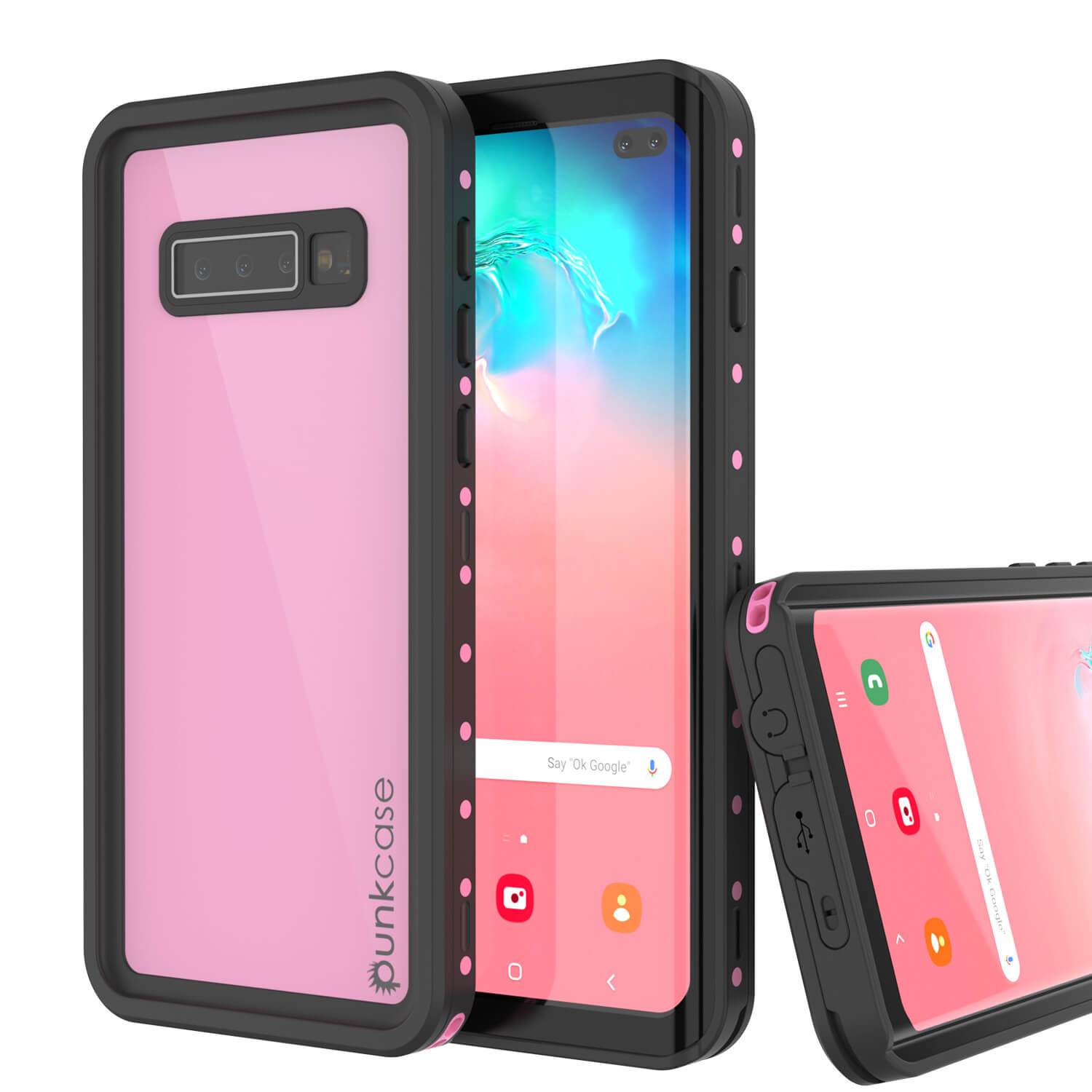 Capa à prova d'água Galaxy S10+ Plus PunkCase StudStar Rosa Fino 6.6ft à prova de choque/neve subaquática IP68
