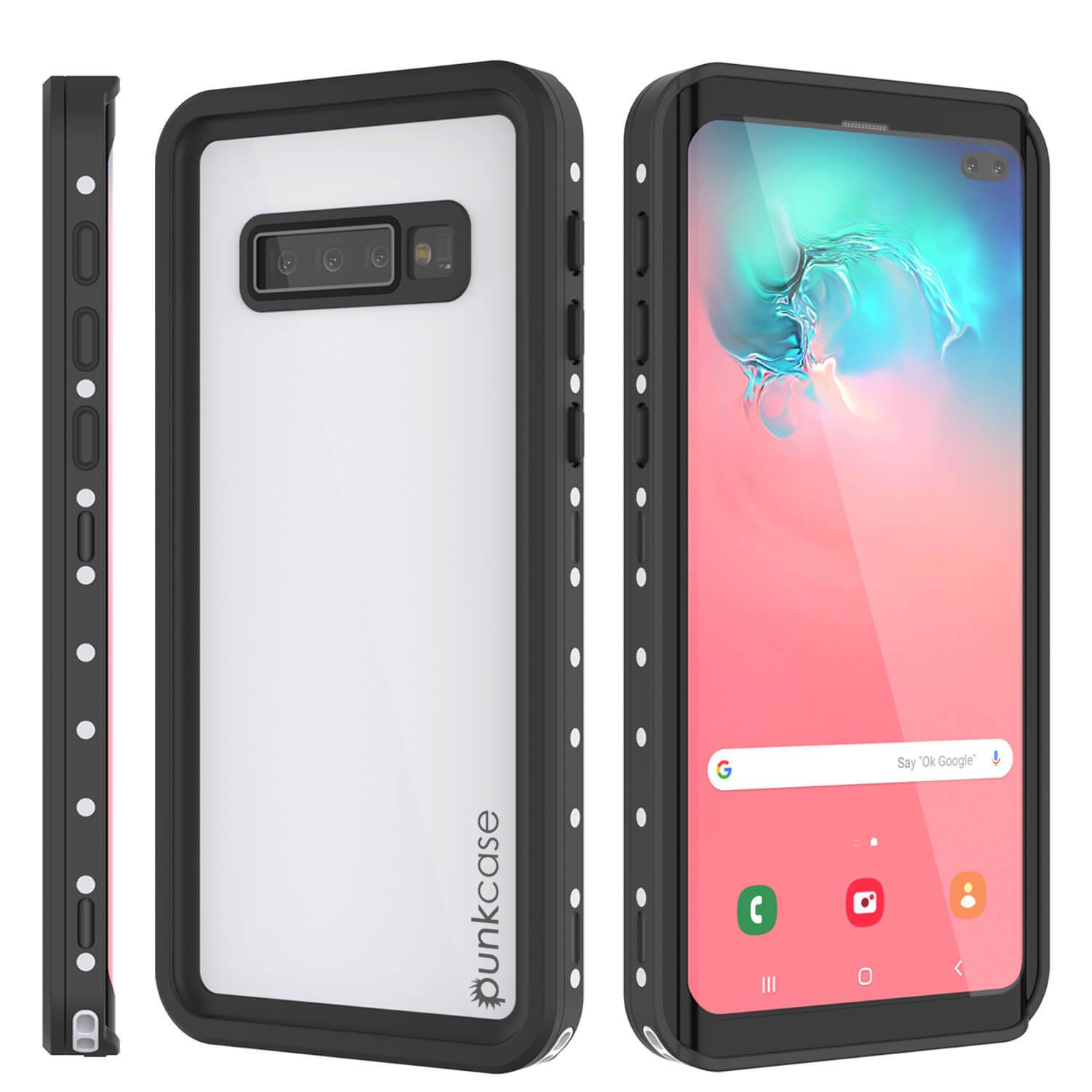 Galaxy S10+ Plus Waterproof Case, Punkcase StudStar White Thin 6.6ft Underwater IP68 Shock/Snow Proof (Color in image: red)