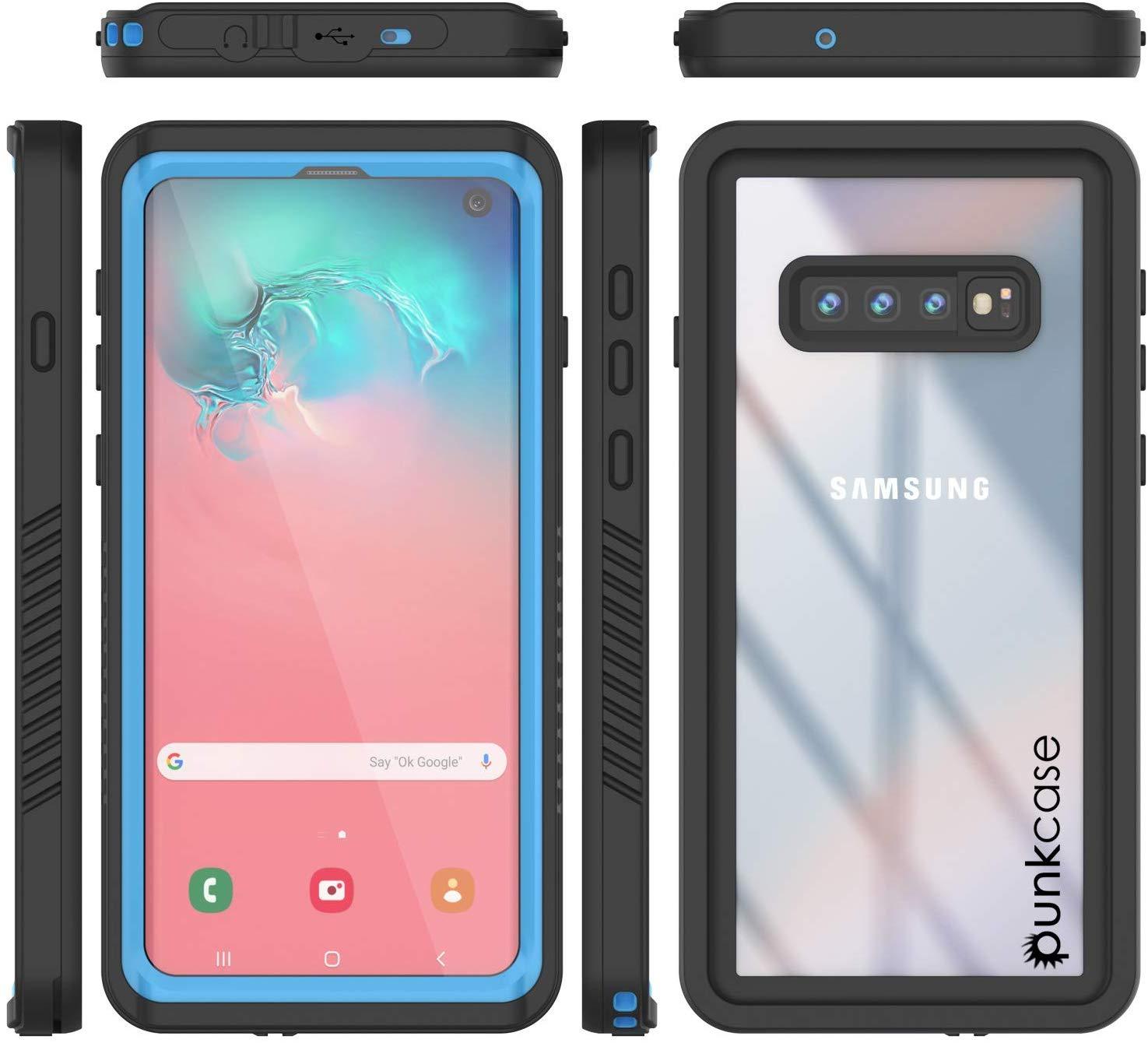 Galaxy S10+ Plus Water/Shock/Snow/dirt proof Slim Case [Light Blue] (Color in image: Teal)