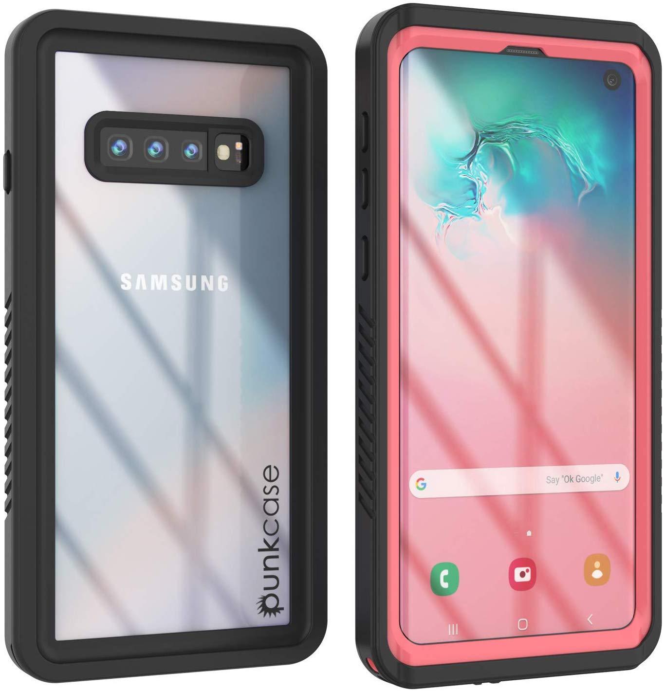 Estojo protetor fininho à prova d'água, de choque e neve para Galaxy S10+ Plus [Rosa]