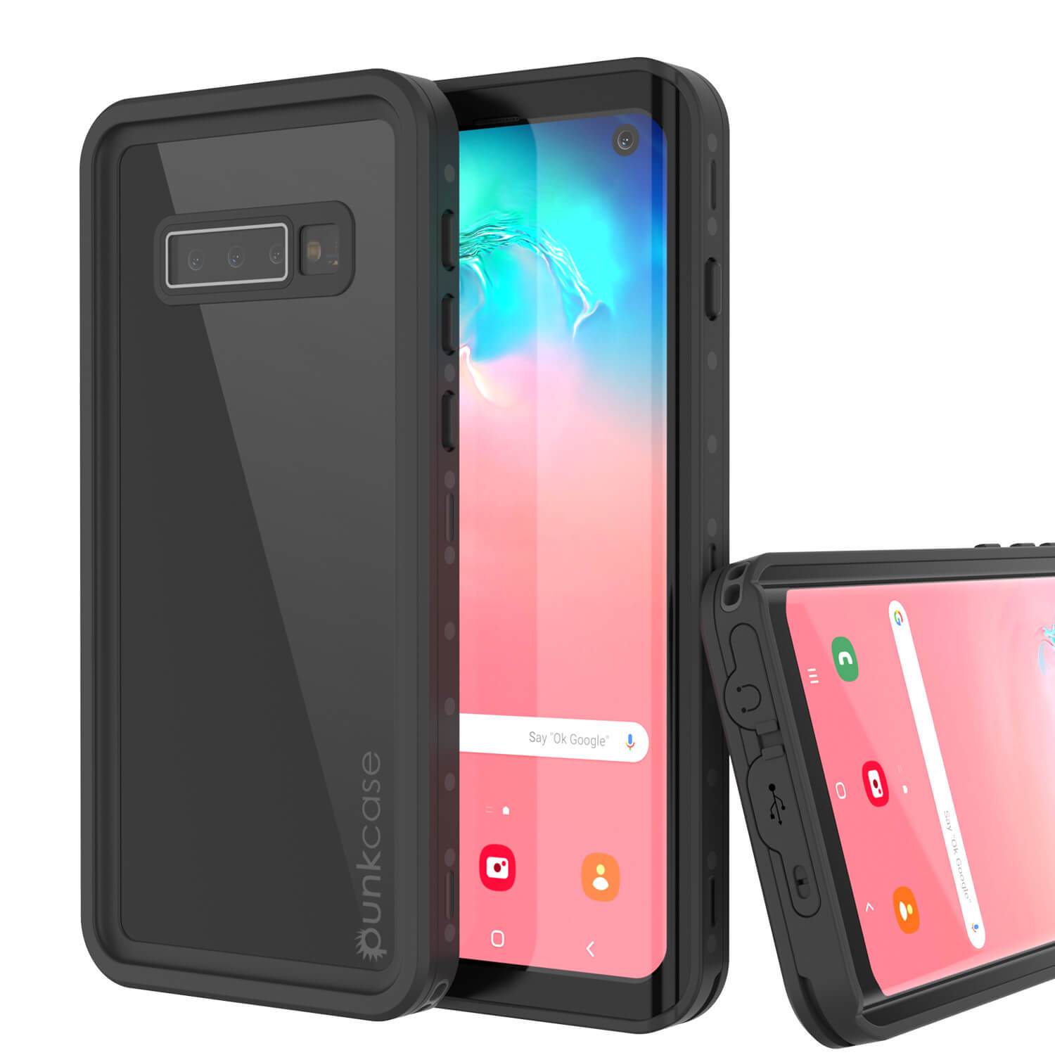 Capa à prova d'água para Galaxy S10 PunkCase StudStar Preta Fina 6.6ft Subaquática à Prova de Choque/Neve IP68