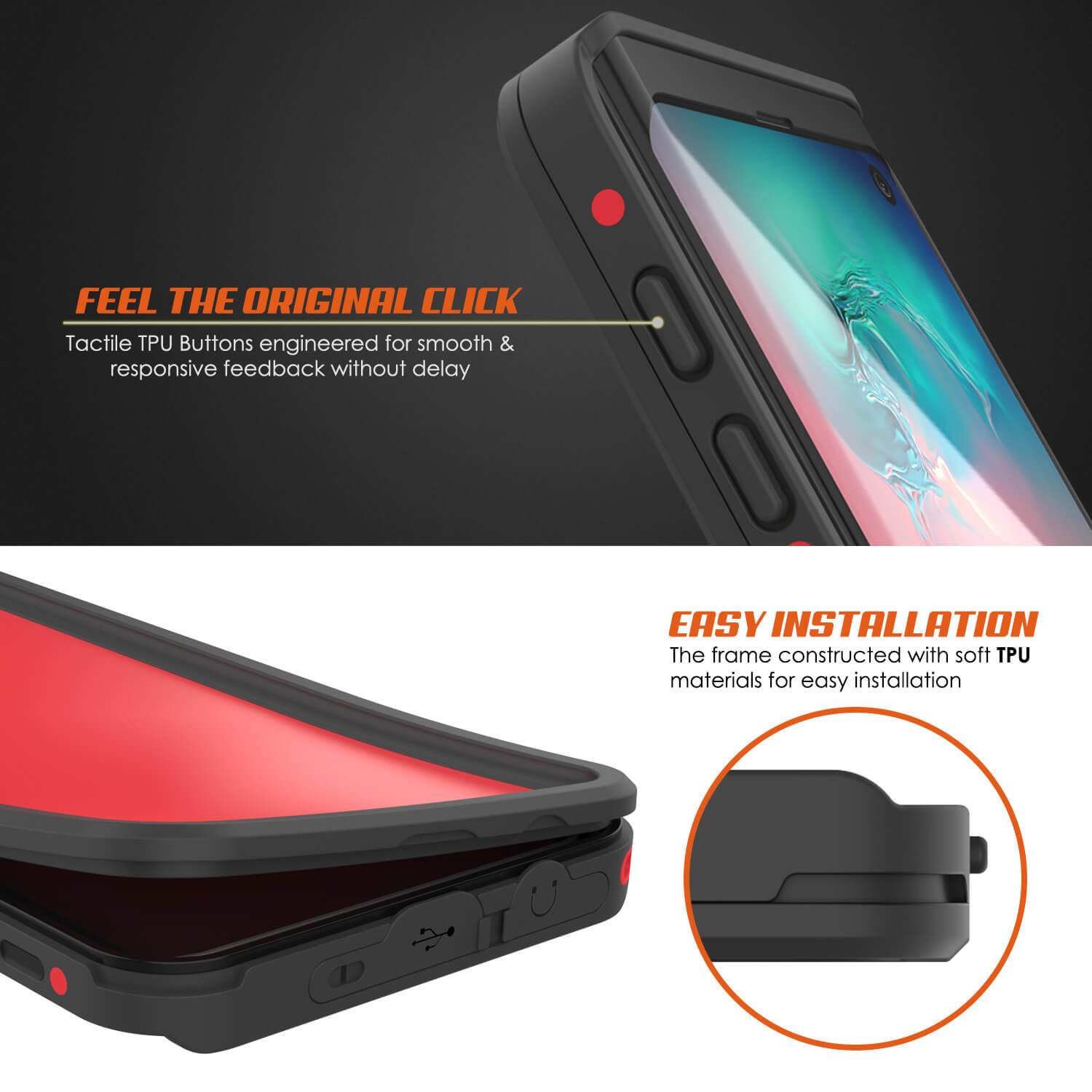 Galaxy S10 Waterproof Case PunkCase StudStar Red Thin 6.6ft Underwater IP68 Shock/Snow Proof (Color in image: light blue)