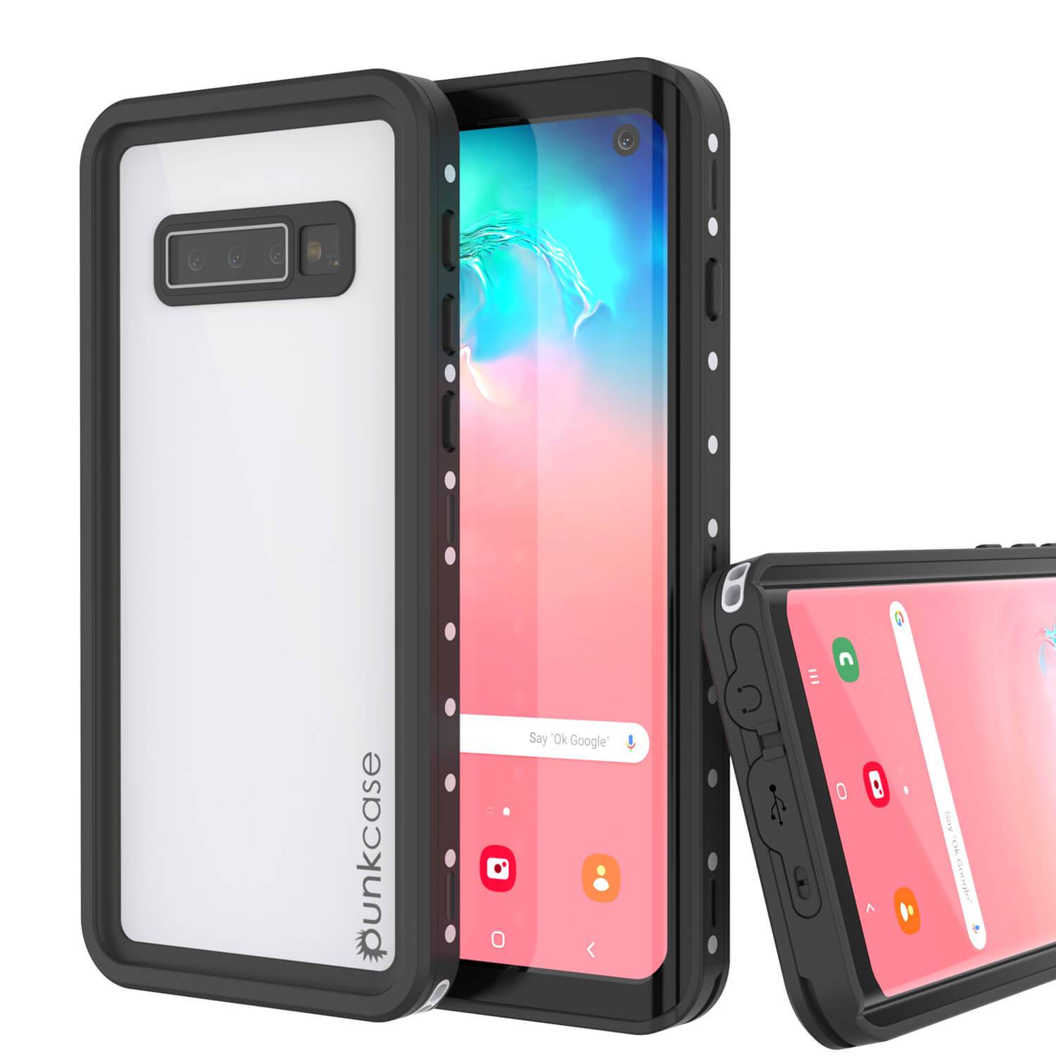 Capa à prova d'água Galaxy S10, Punkcase StudStar Branca Fina à Prova de Choque/Neve Subaquática IP68 de 6,6 pés