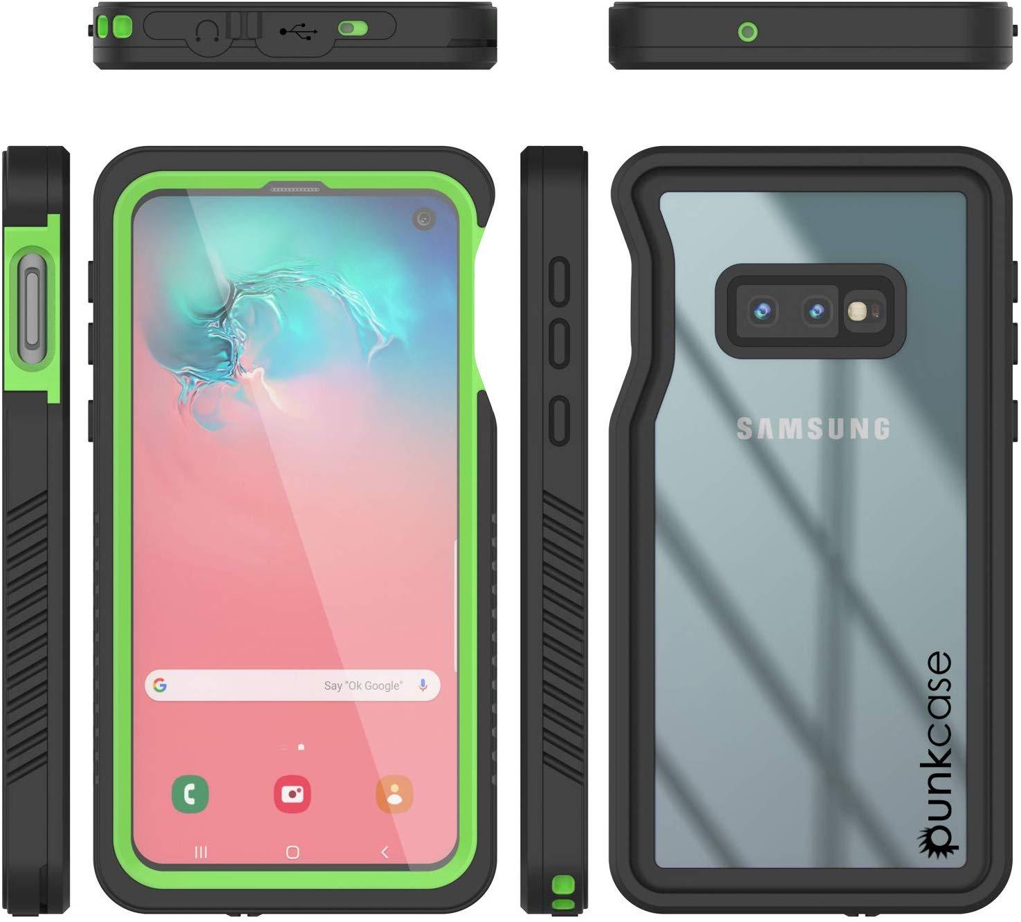 Galaxy S10 Water/Shockproof Screen Protector Case [Light Green] (Color in image: Red)