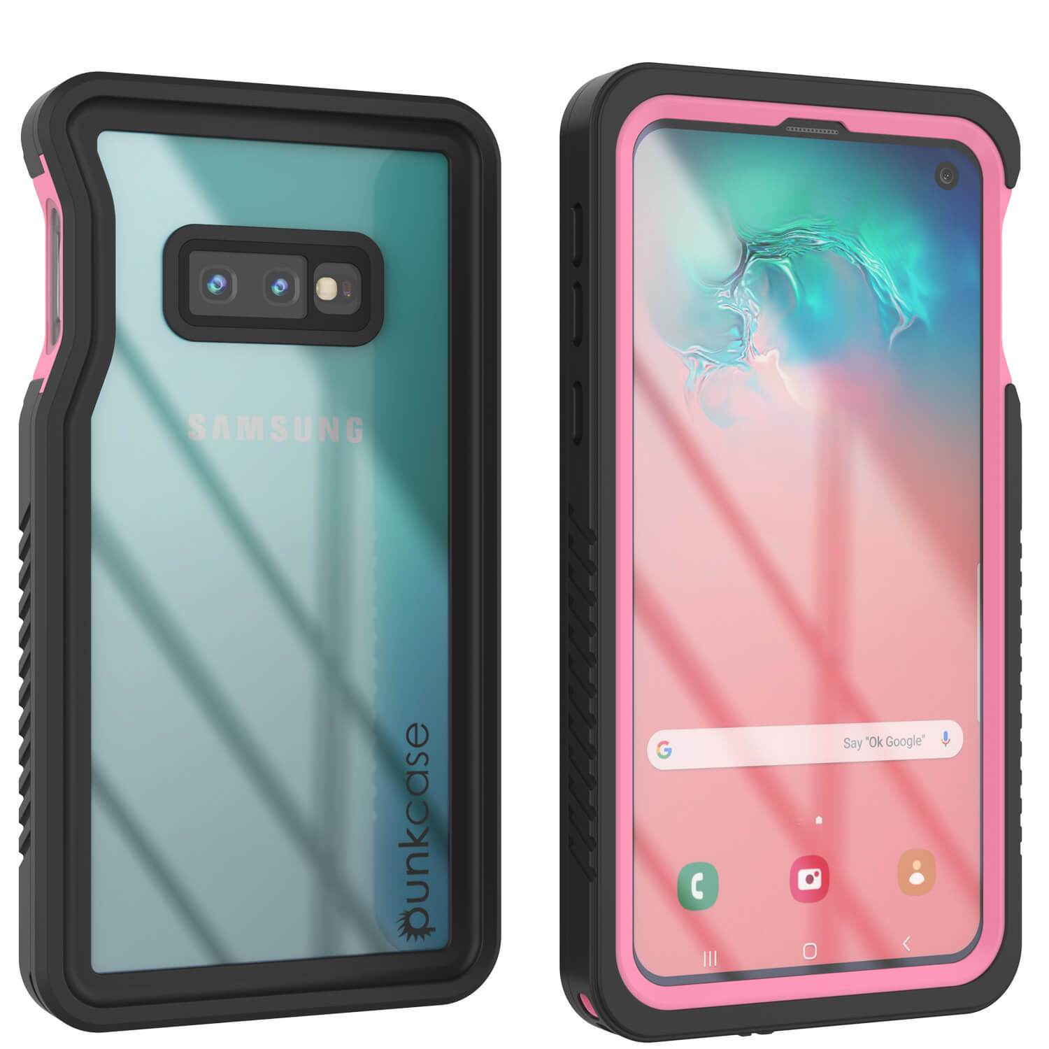 Capa protetora fina à prova d'água/choque/neve para Galaxy S10 Protetor de Tela (Cor-de-rosa)