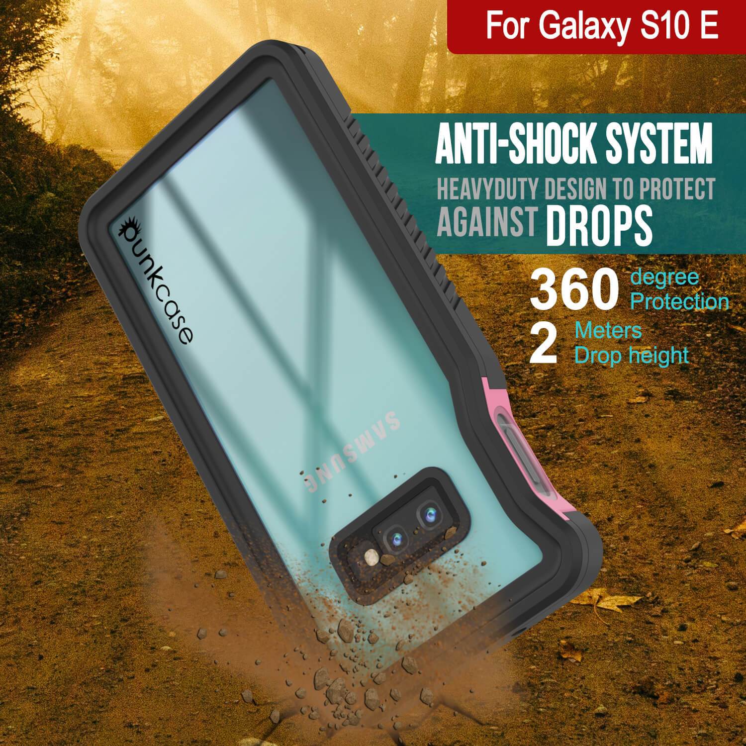 Galaxy S10 Water/Shock/Snowproof Slim Screen Protector Case [Pink] (Color in image: Black)