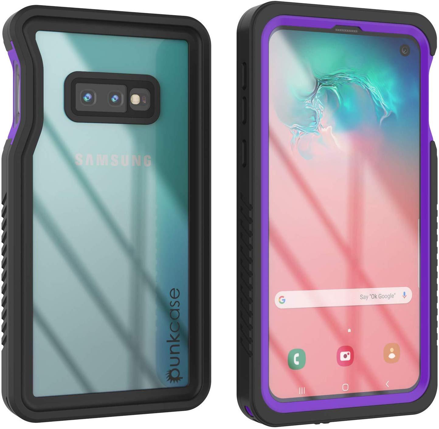 Capa protetora fina à prova d'água e de choque para Galaxy S10 com protetor de tela [Roxo]